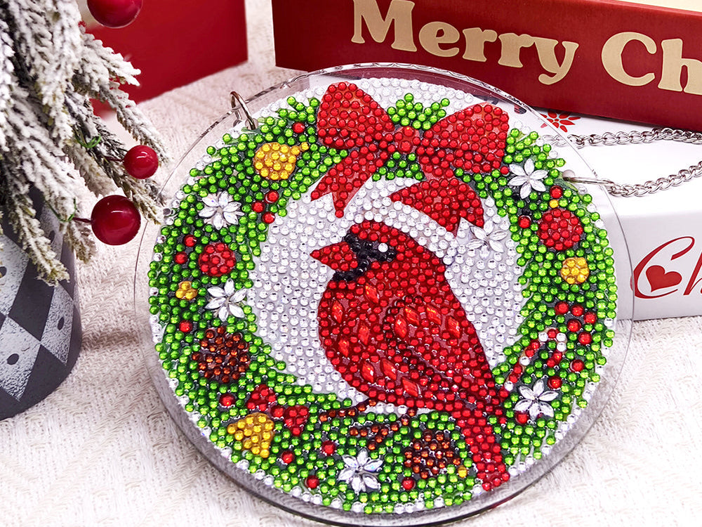 🎄 5 Elegant Glass Hanging Diamond Art Ornaments for a Sparkling Christmas