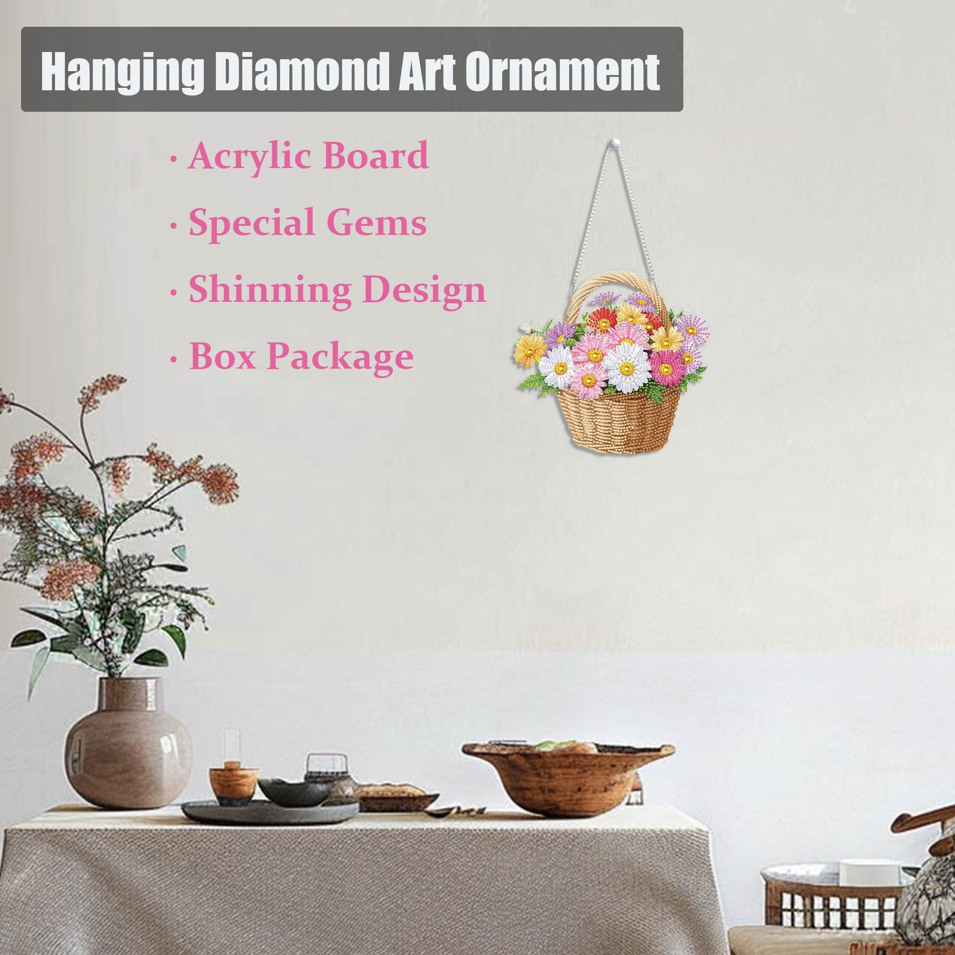 Daisies Basket - Hanging