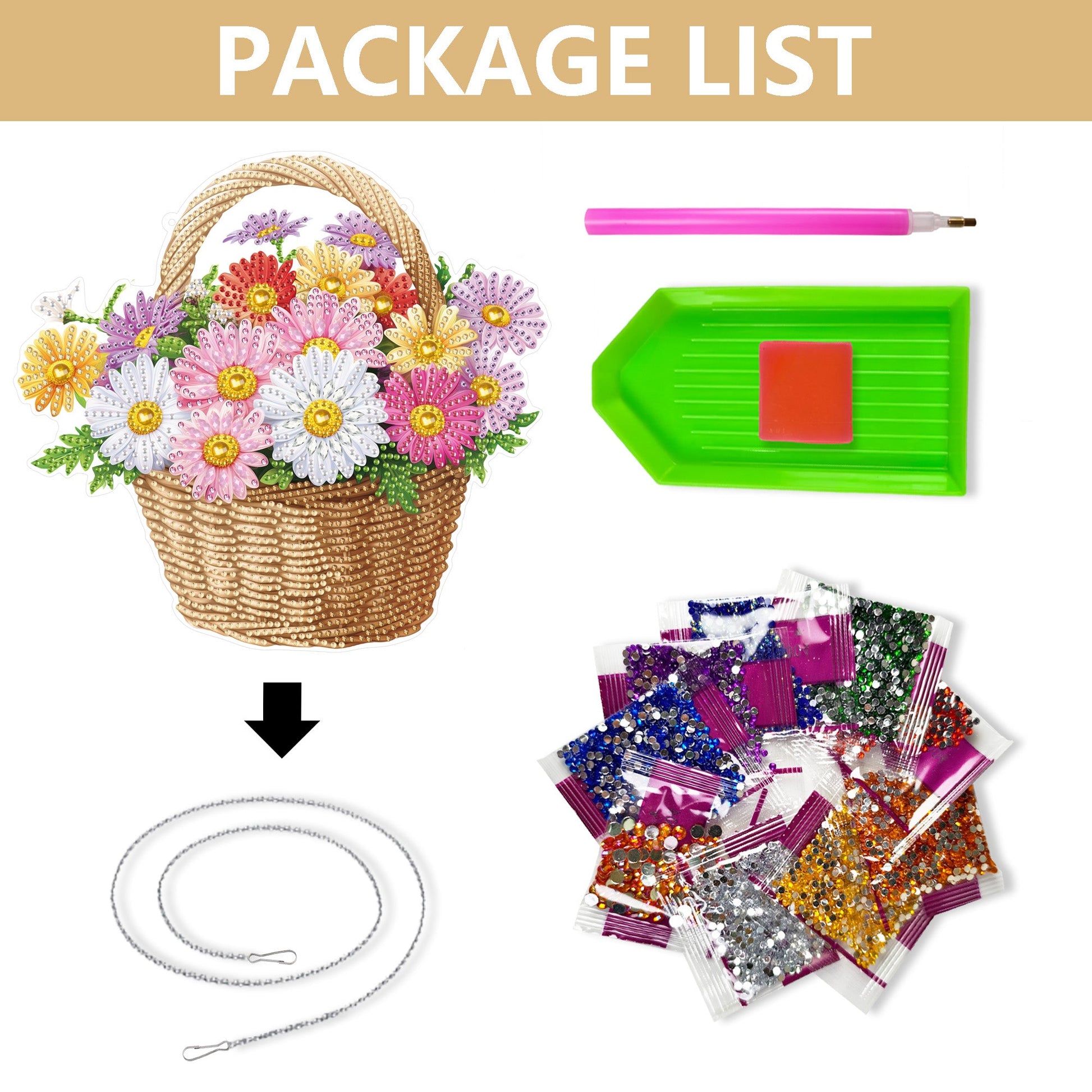 Daisies Basket - Hanging