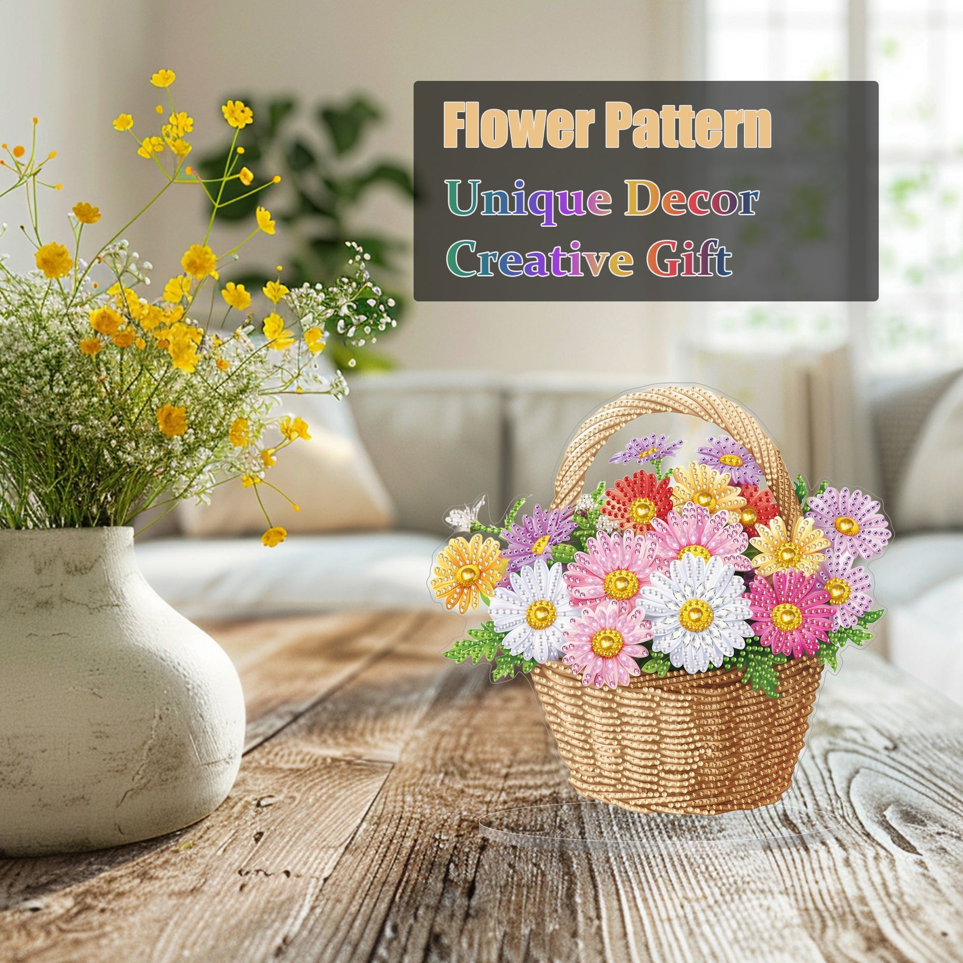 Daisies Basket - Tabletop