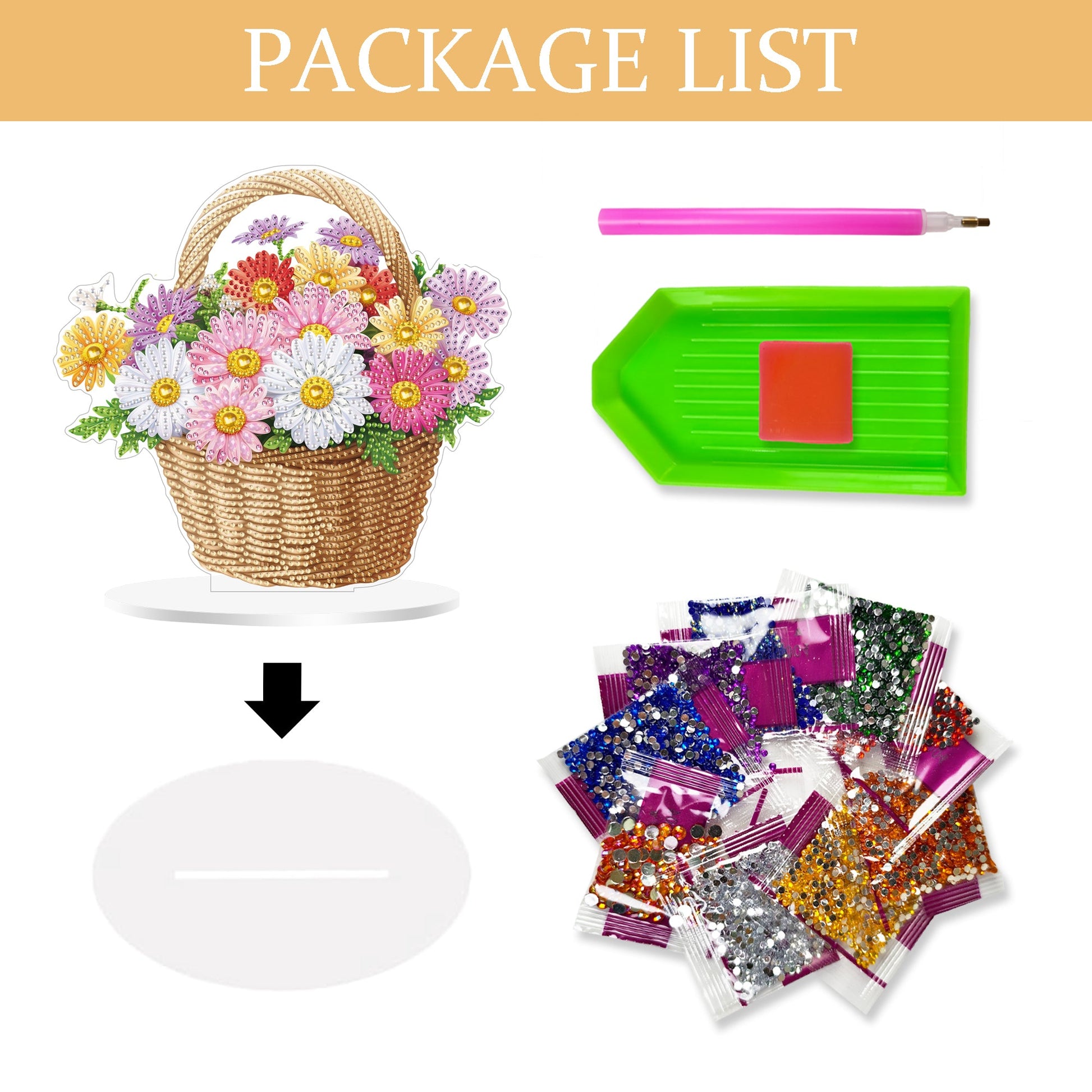 Daisies Basket - Tabletop