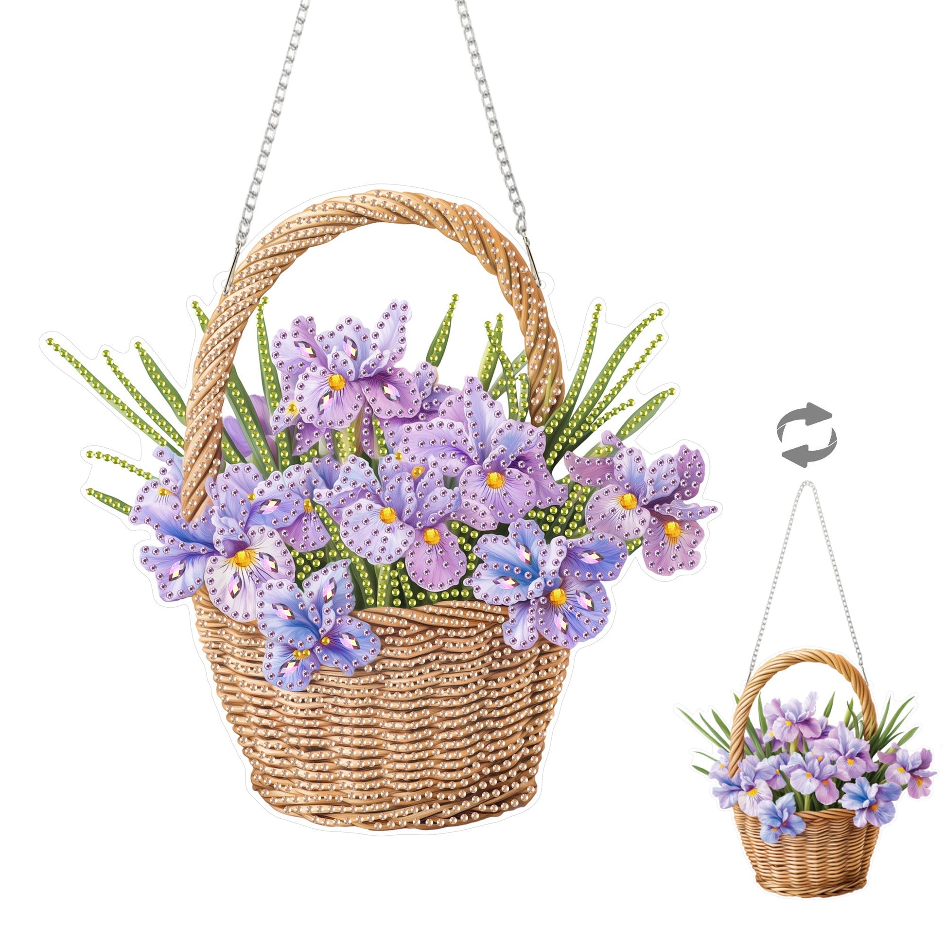 Violet Flower Basket - Hanging