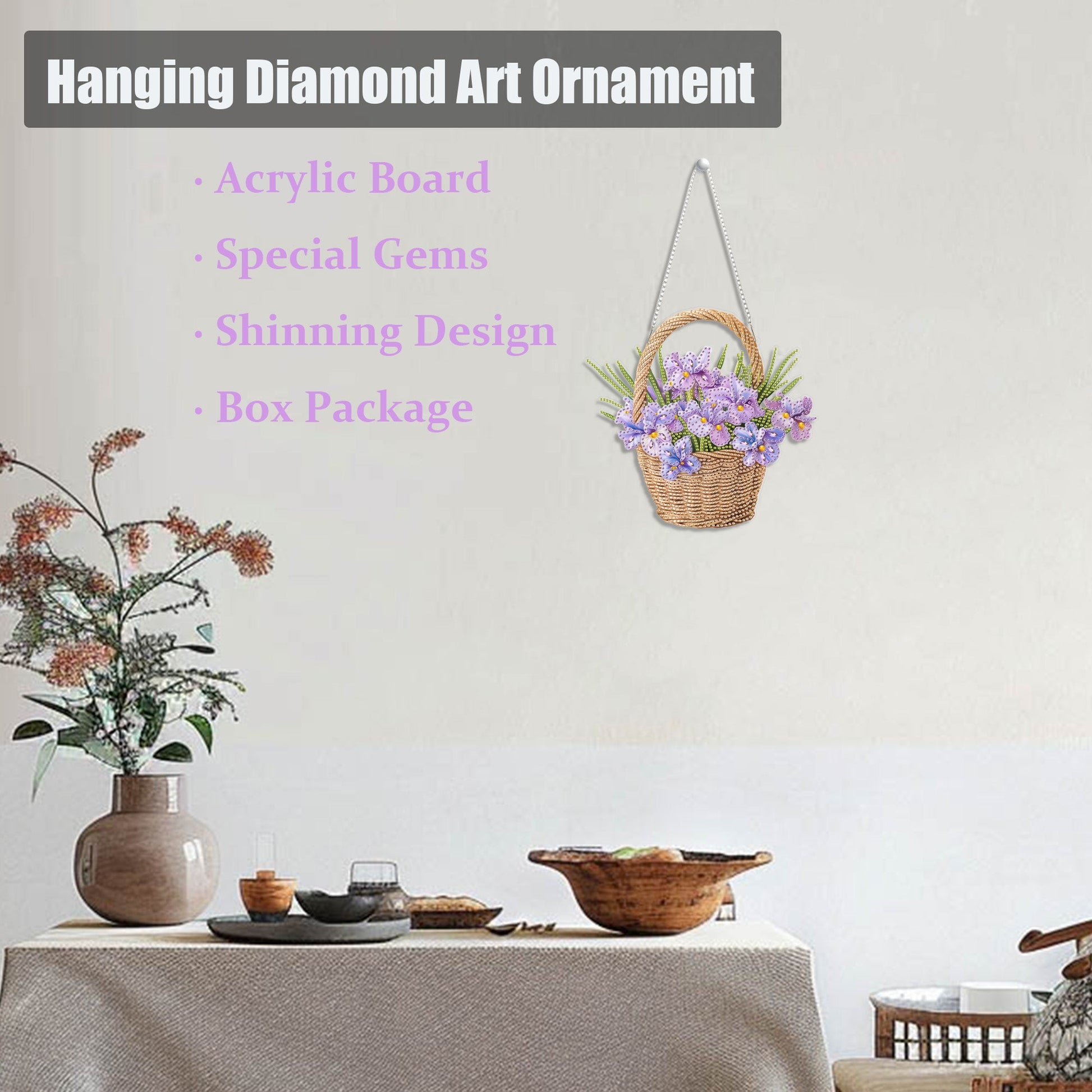 Violet Flower Basket - Hanging