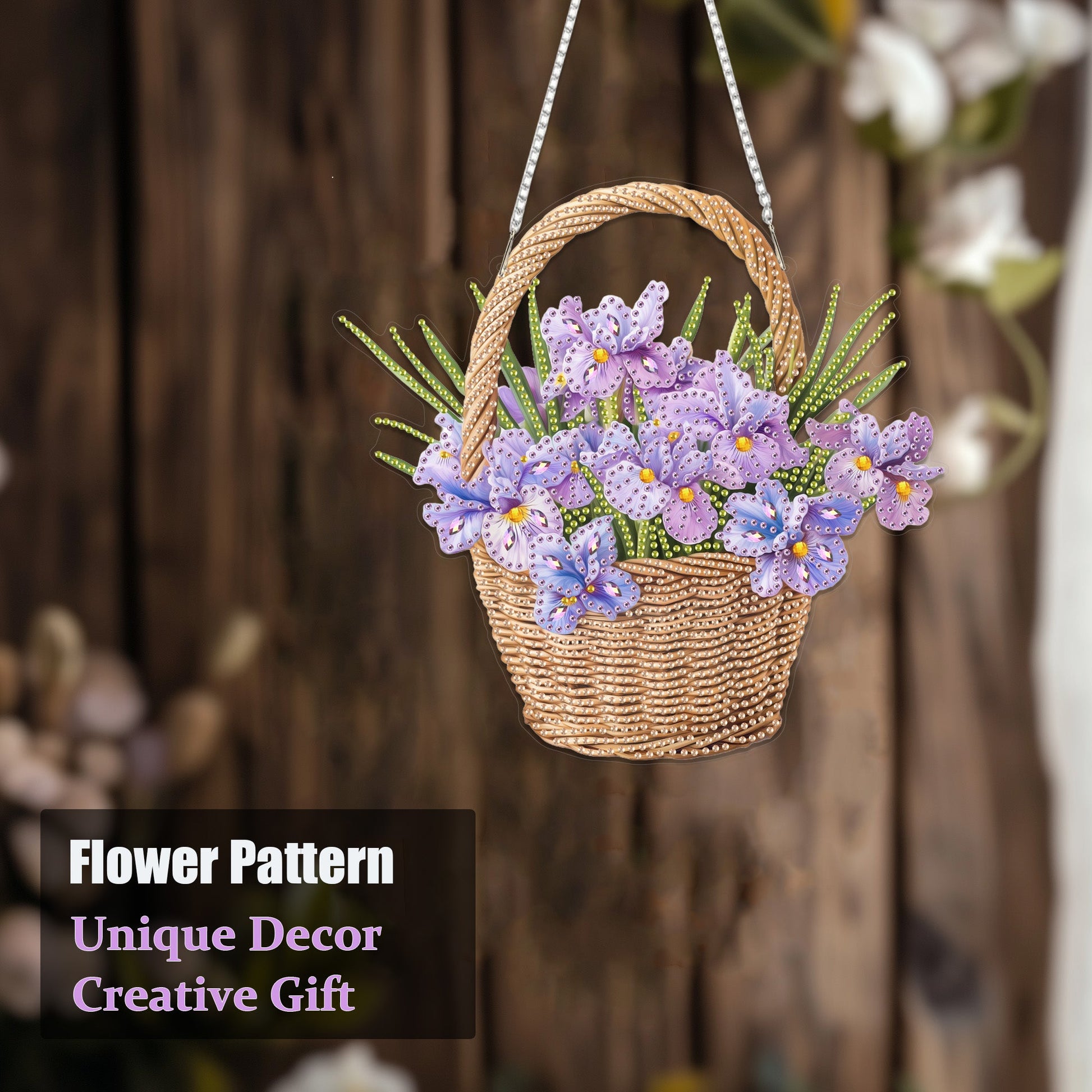 Violet Flower Basket - Hanging