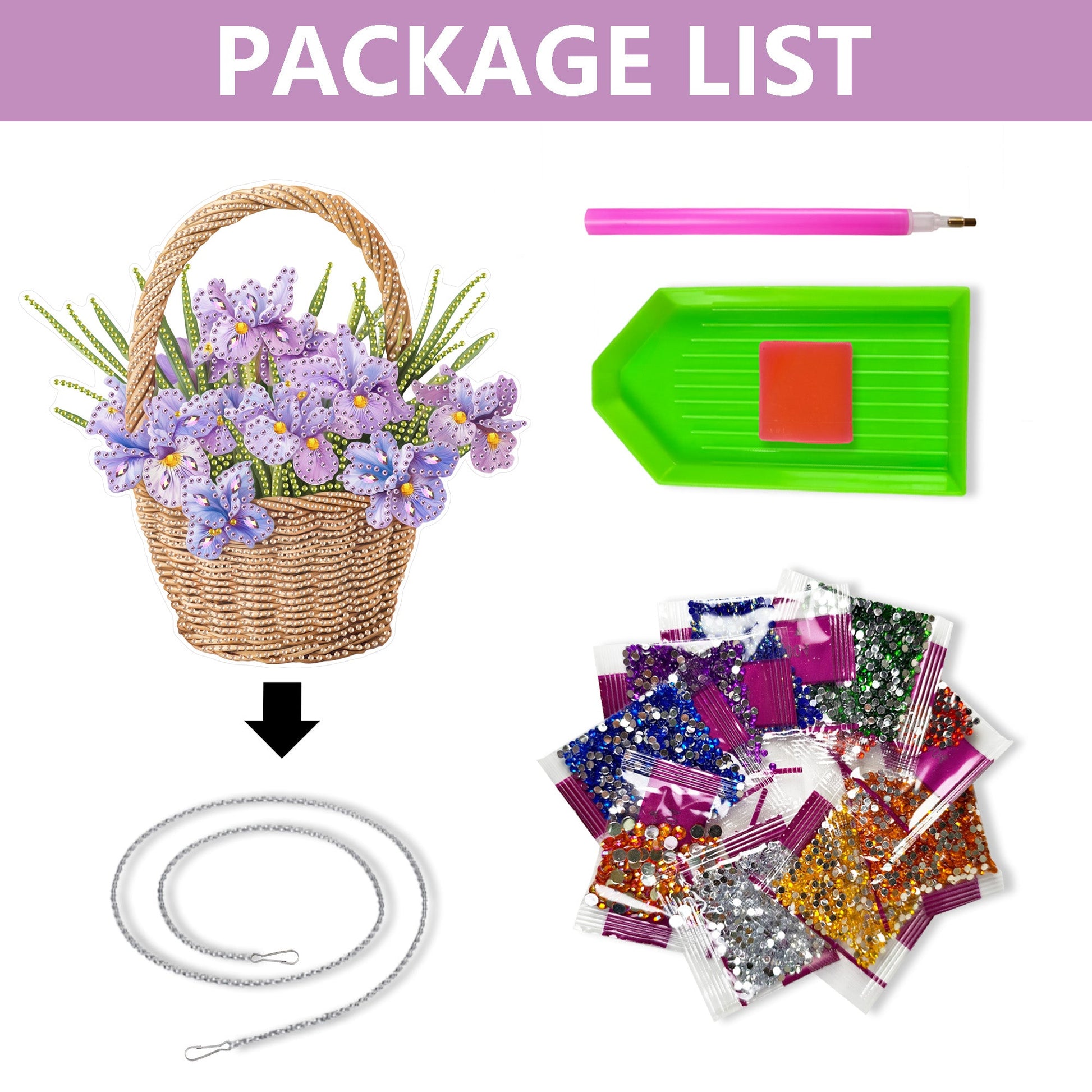 Violet Flower Basket - Hanging