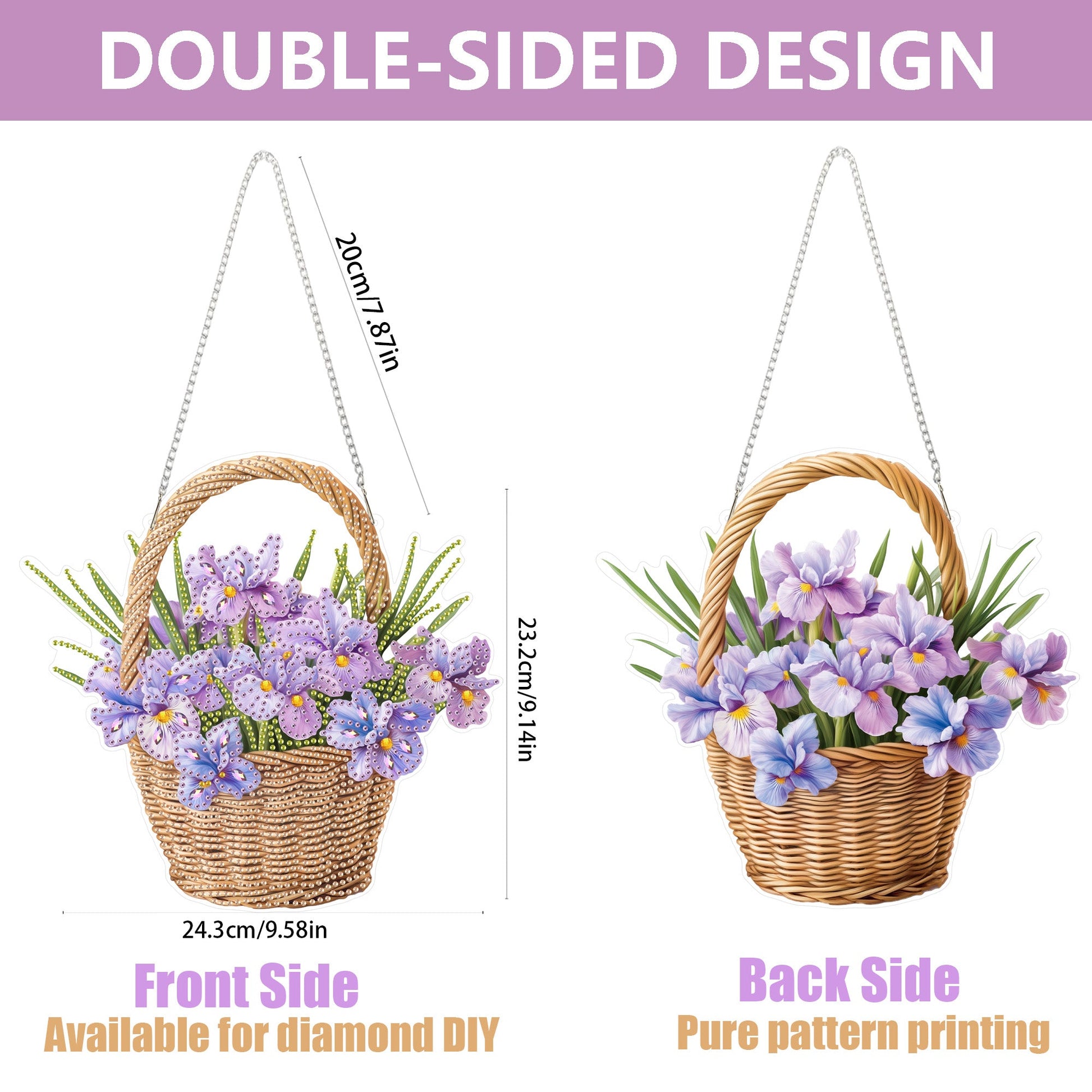 Violet Flower Basket - Hanging