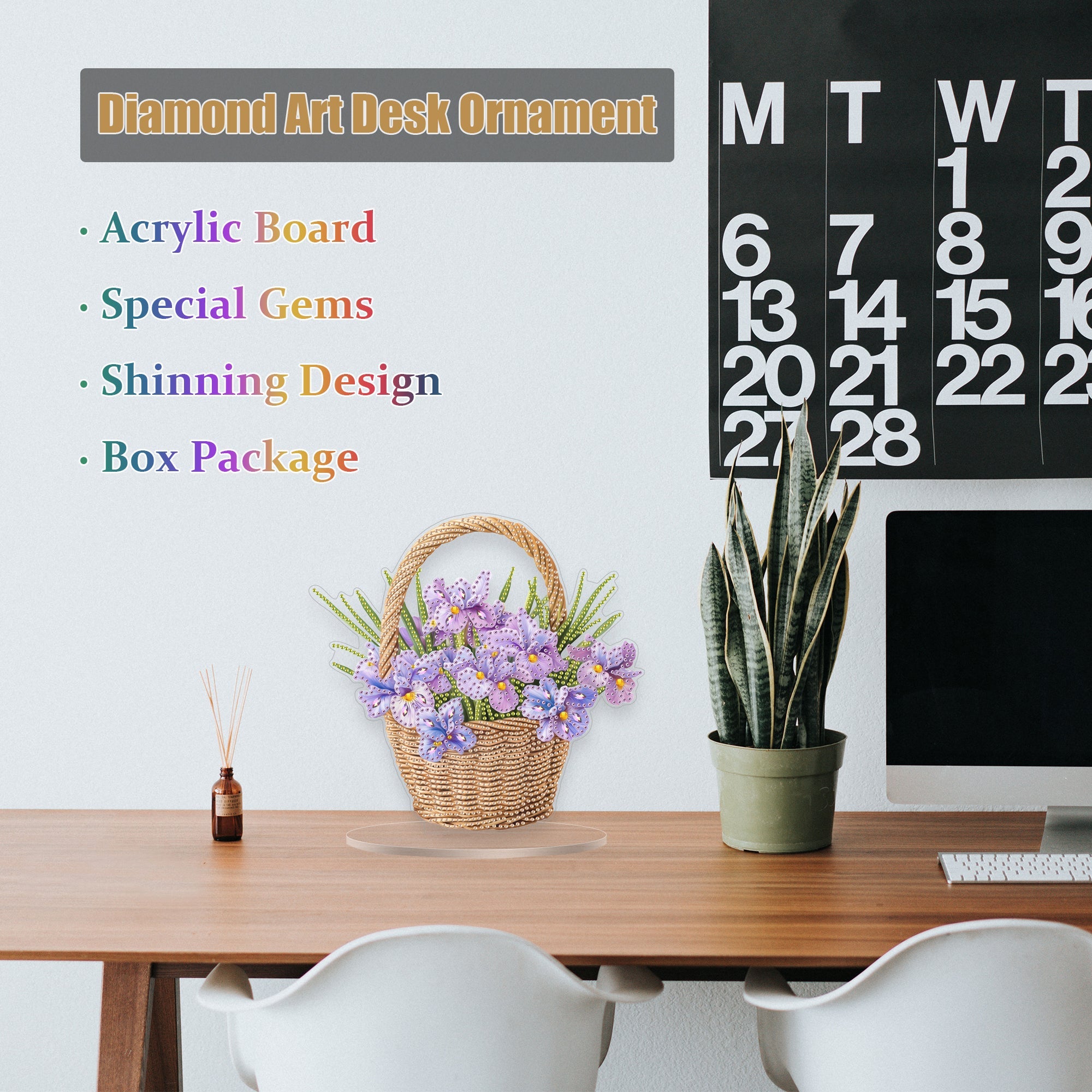 Violet Flower Basket - Tabletop