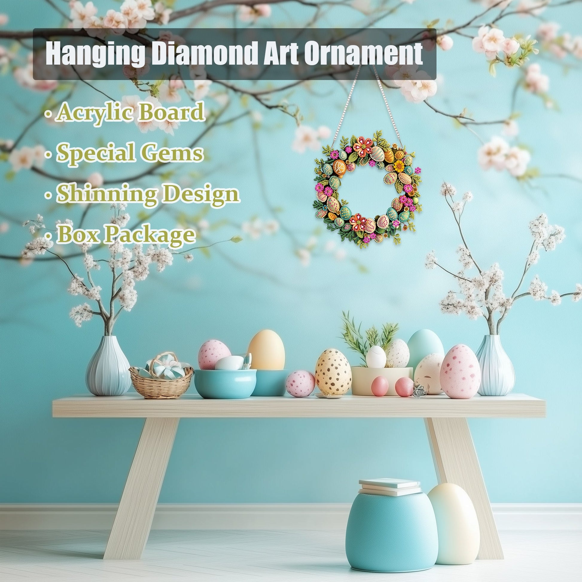 Easter Eggs Wreath - Hanging