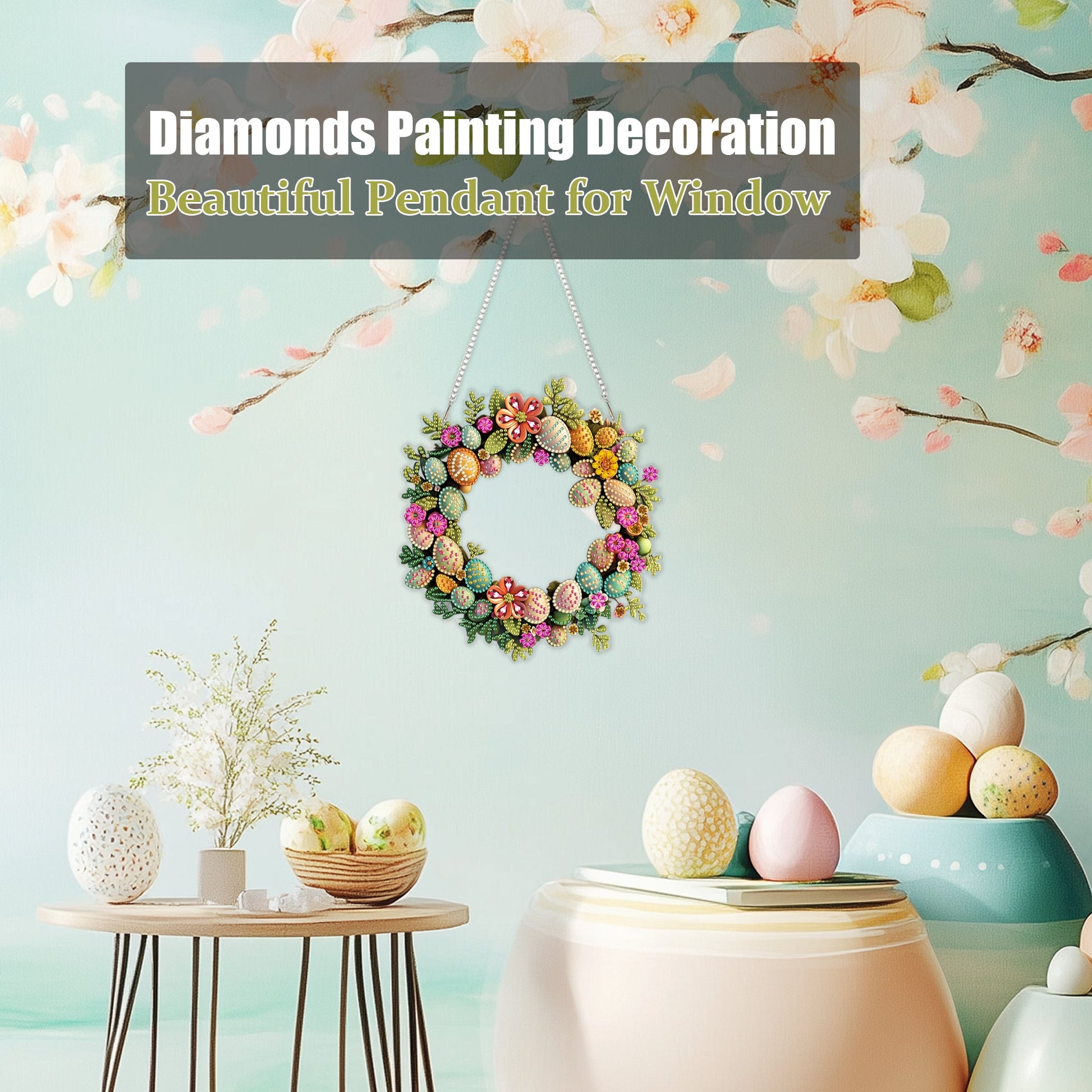 Easter Eggs Wreath - Hanging