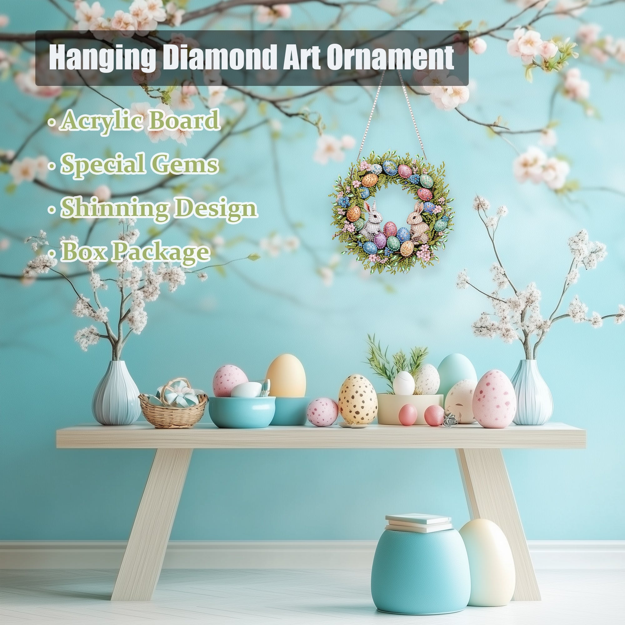 Easter Rabbit Wreath - Hanging