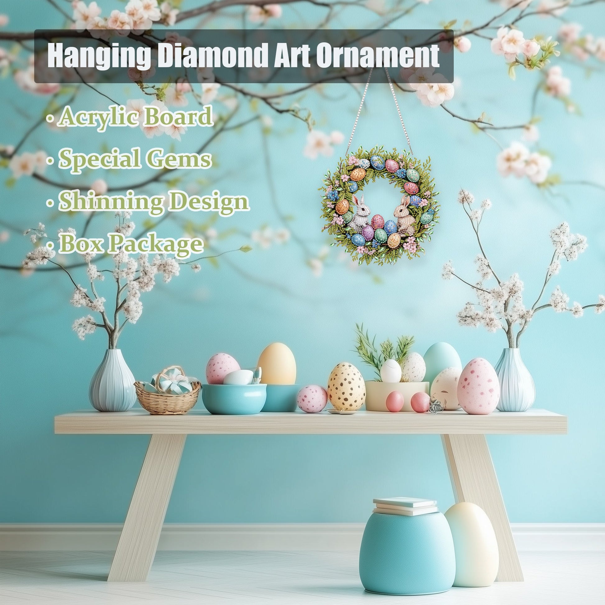 Easter Rabbit Wreath - Hanging