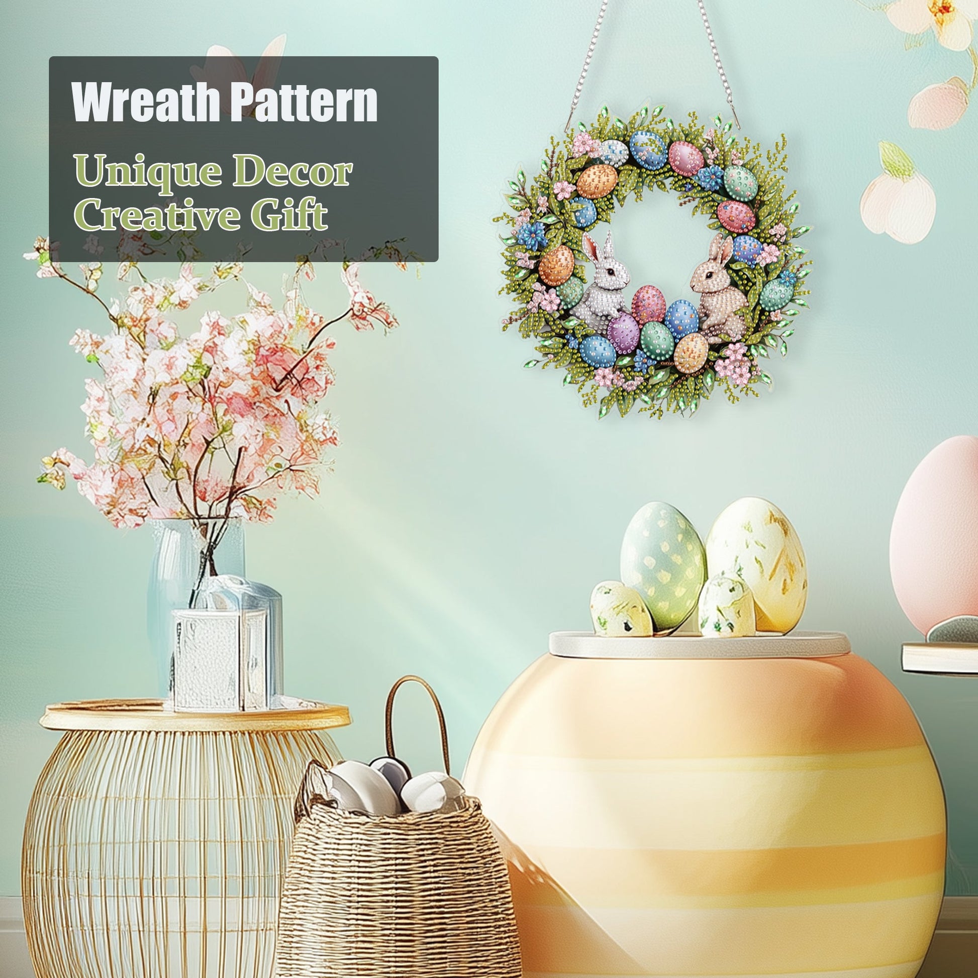 Easter Rabbit Wreath - Hanging
