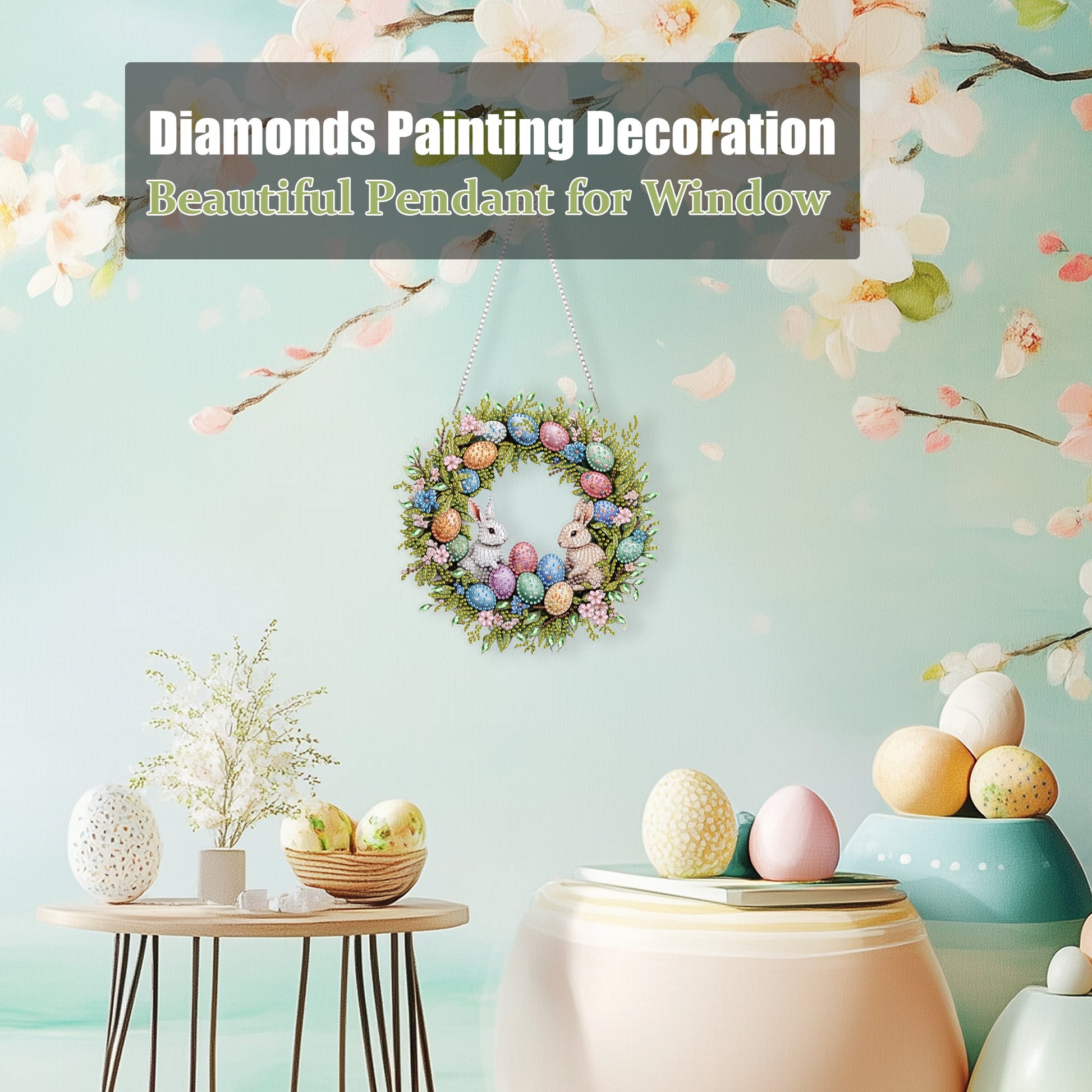 Easter Rabbit Wreath - Hanging