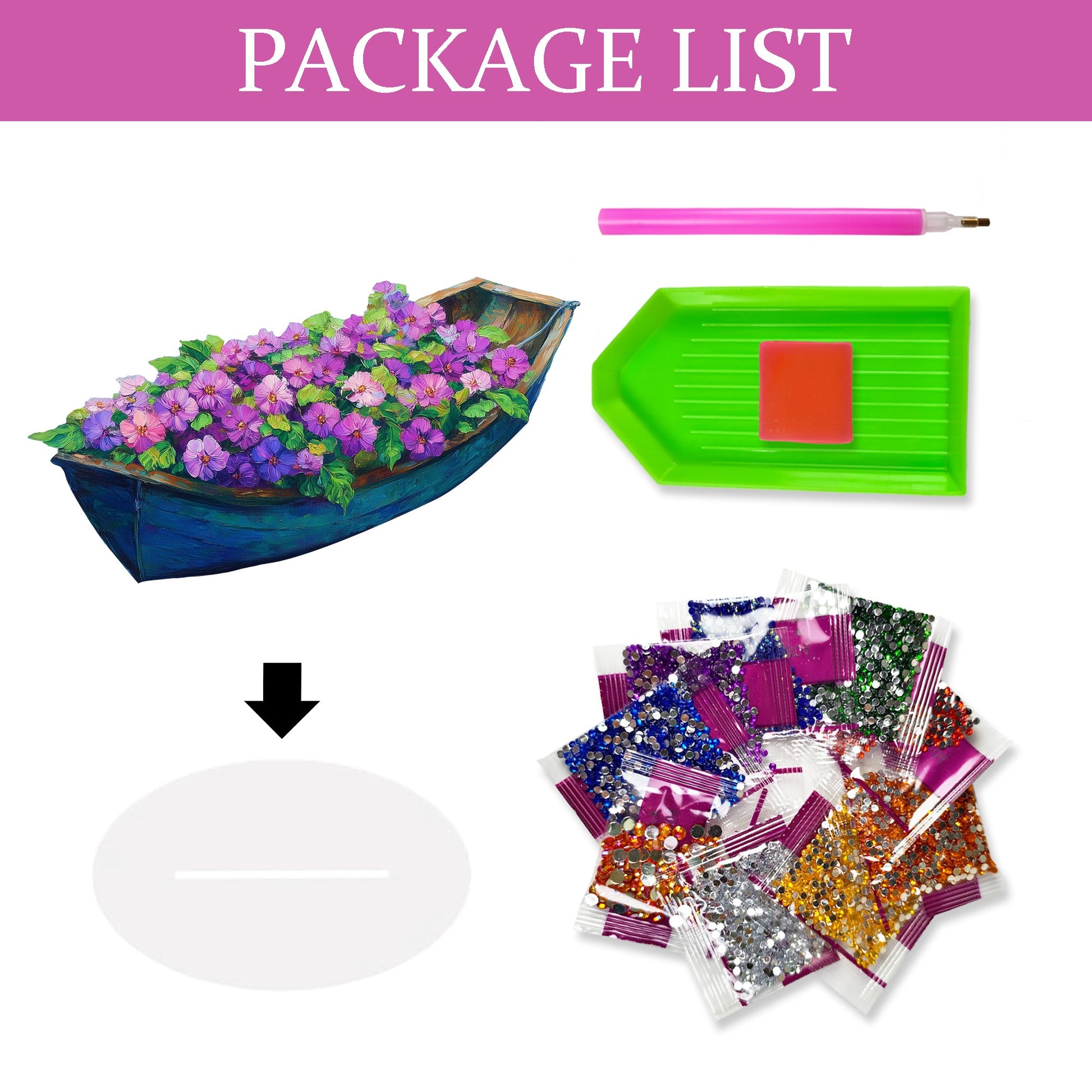 Purple Flowers on the Boat - Tabletop