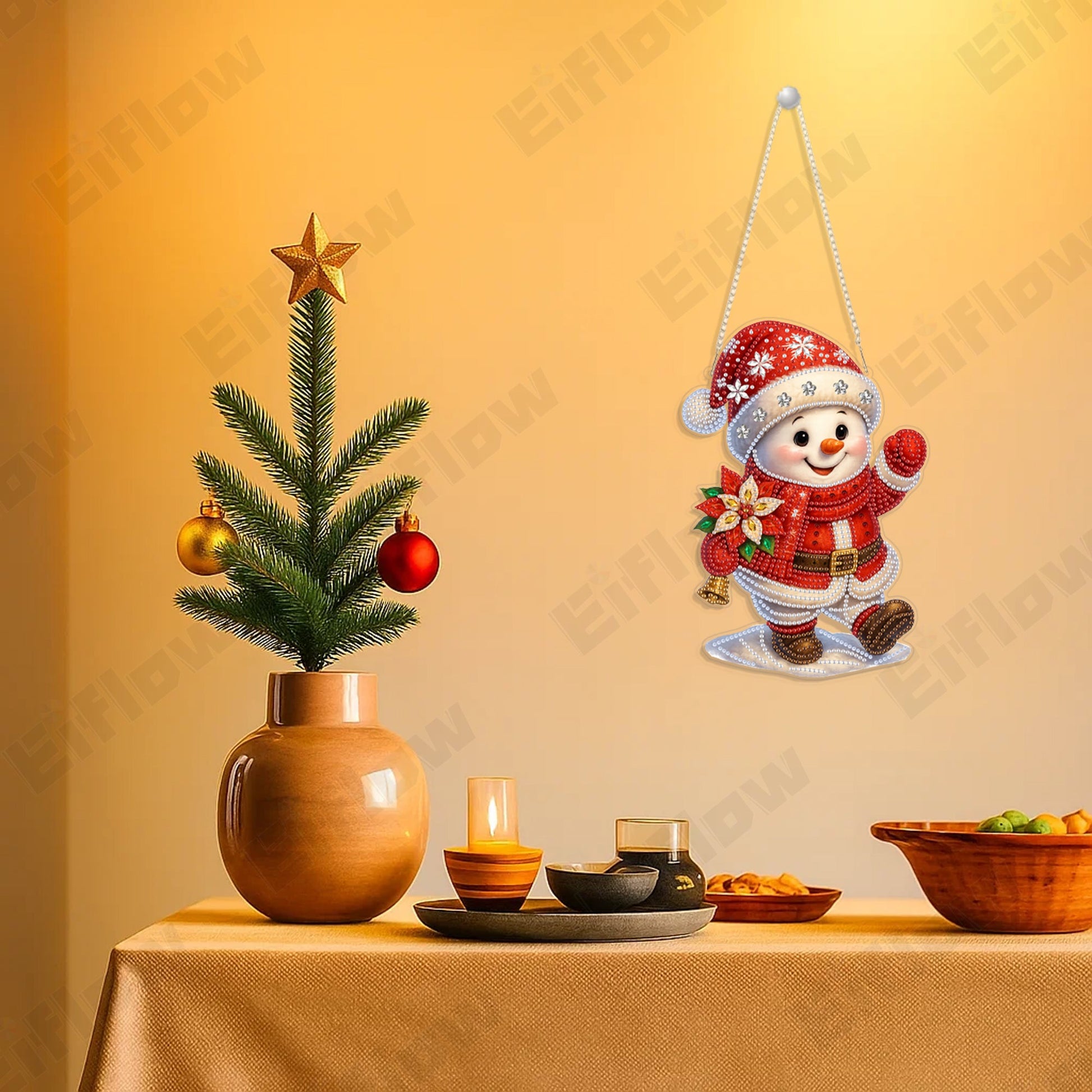 Hanging Pendant, Christmas Snowman