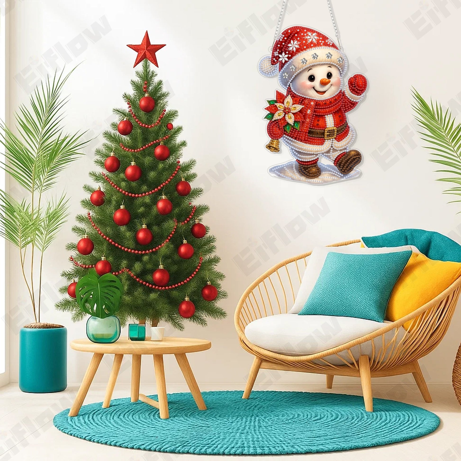 Hanging Pendant, Christmas Snowman