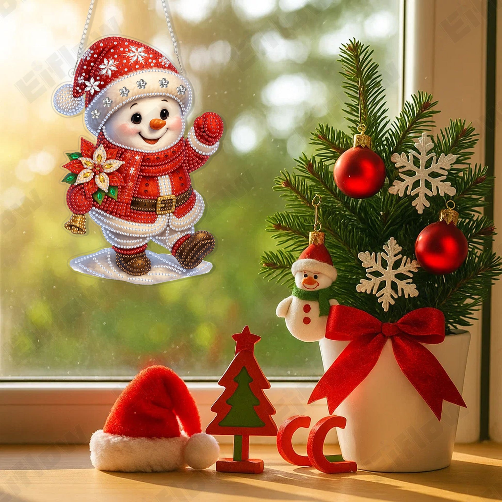 Hanging Pendant, Christmas Snowman