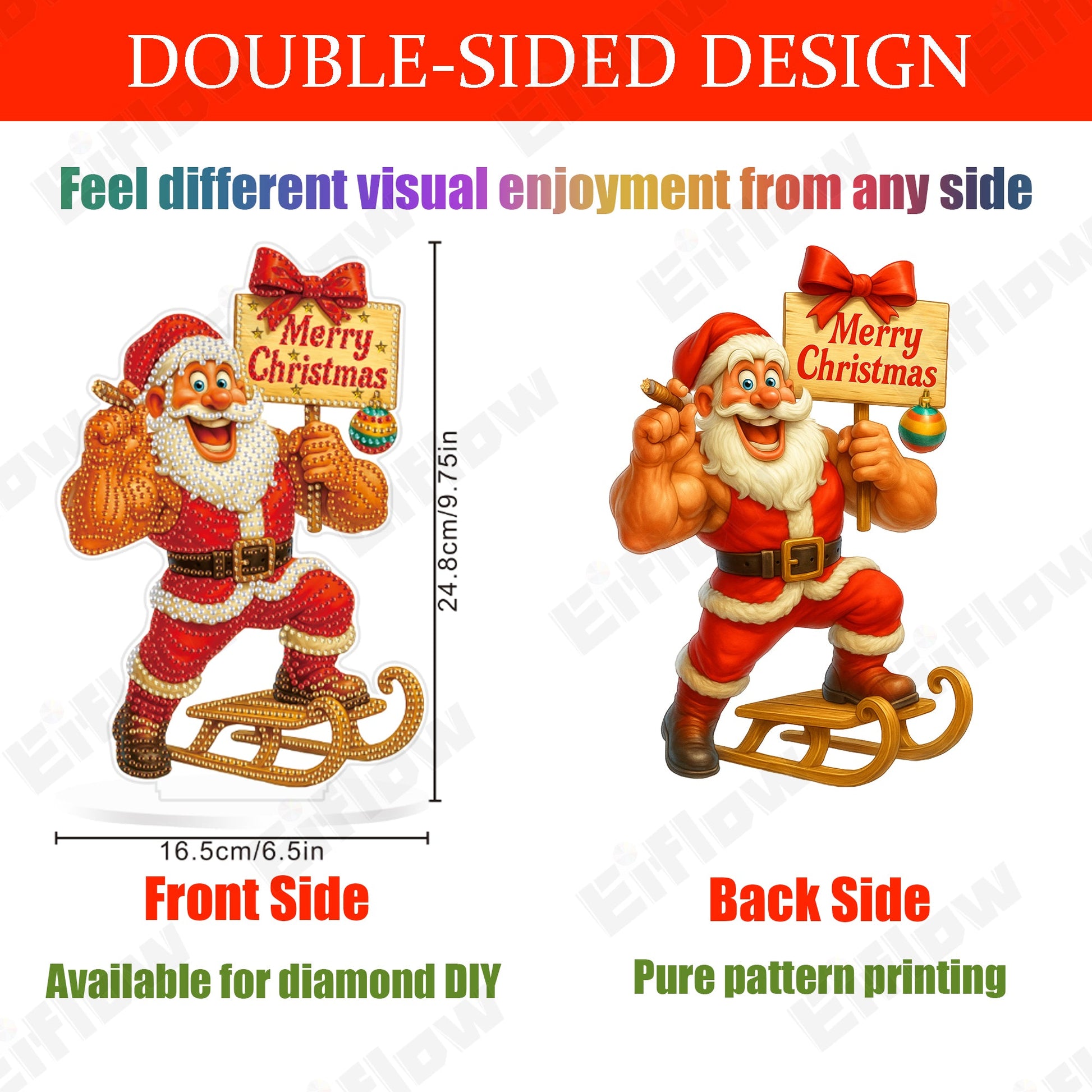 Tabletop Ornament, Muscle Santa Claus