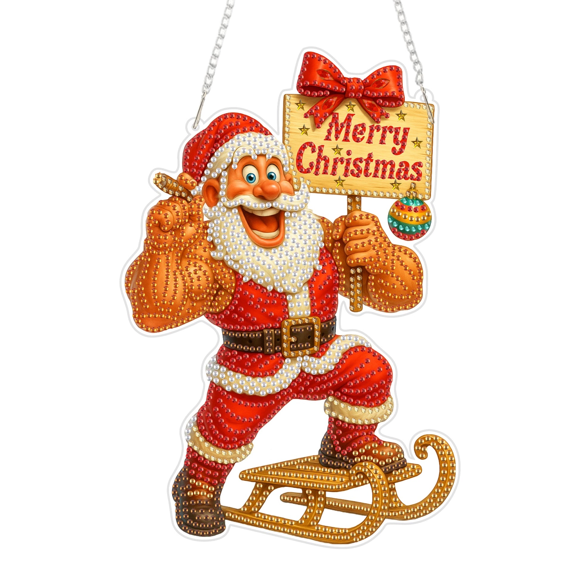 Hanging Pendant, Muscle Santa Claus