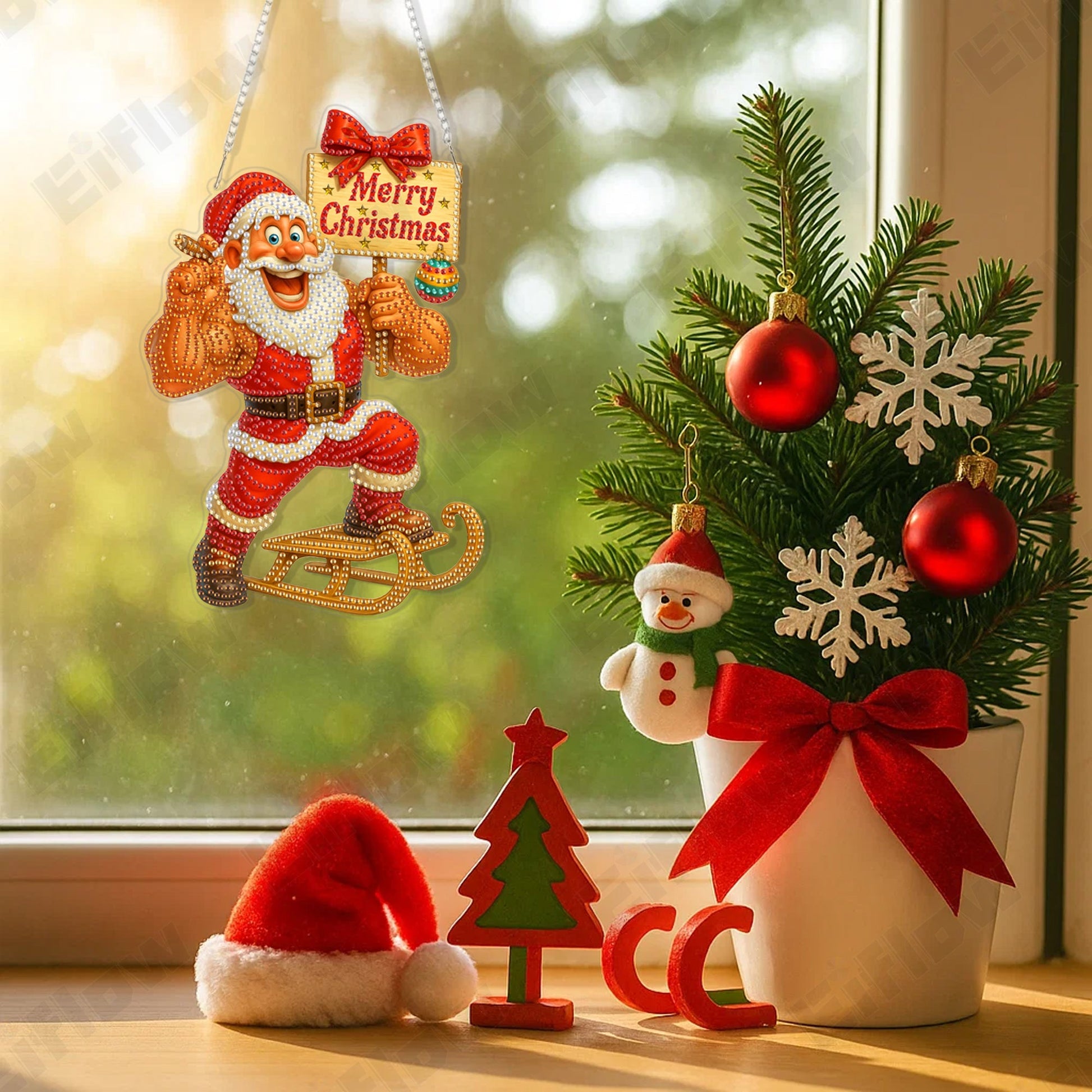 Hanging Pendant, Muscle Santa Claus