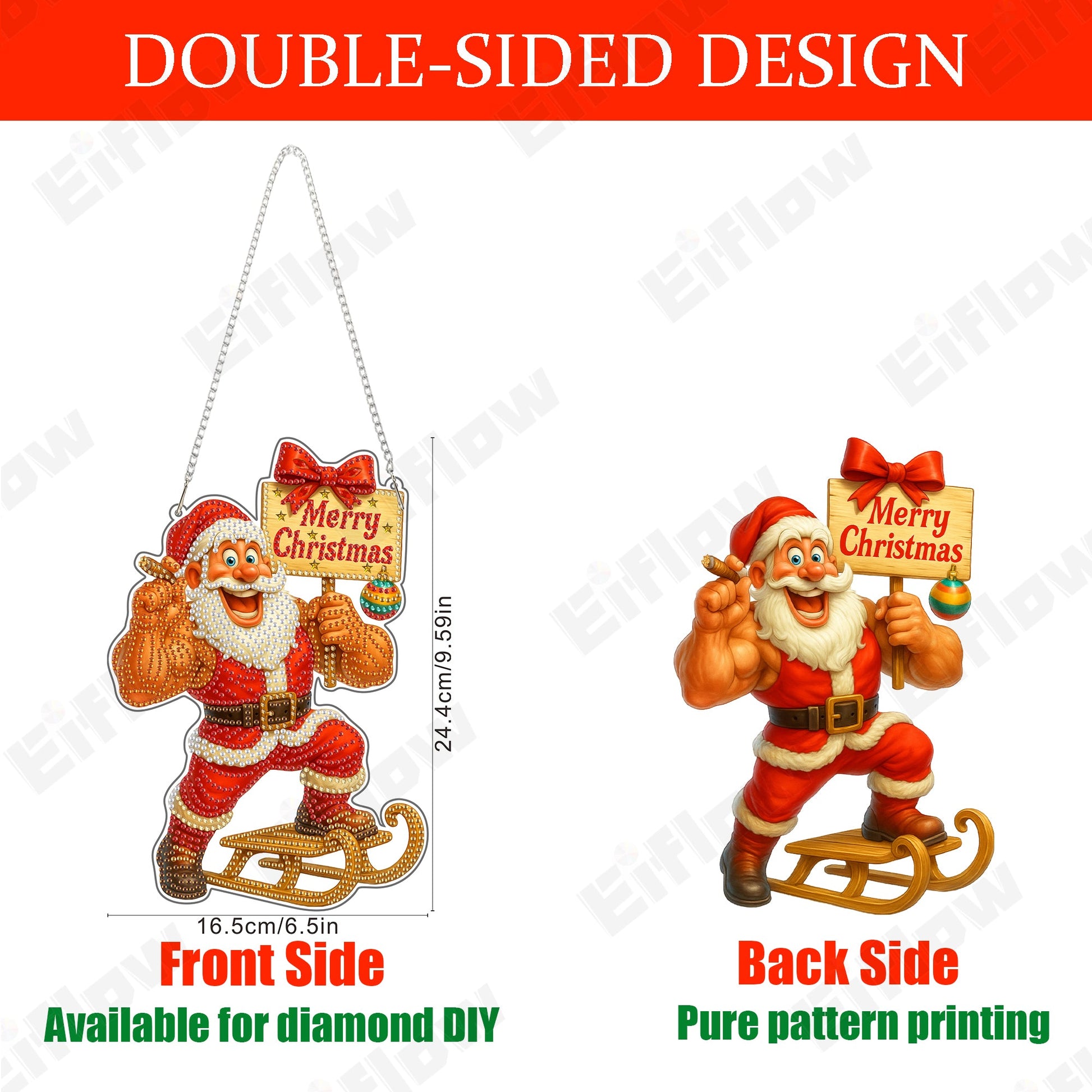 Hanging Pendant, Muscle Santa Claus