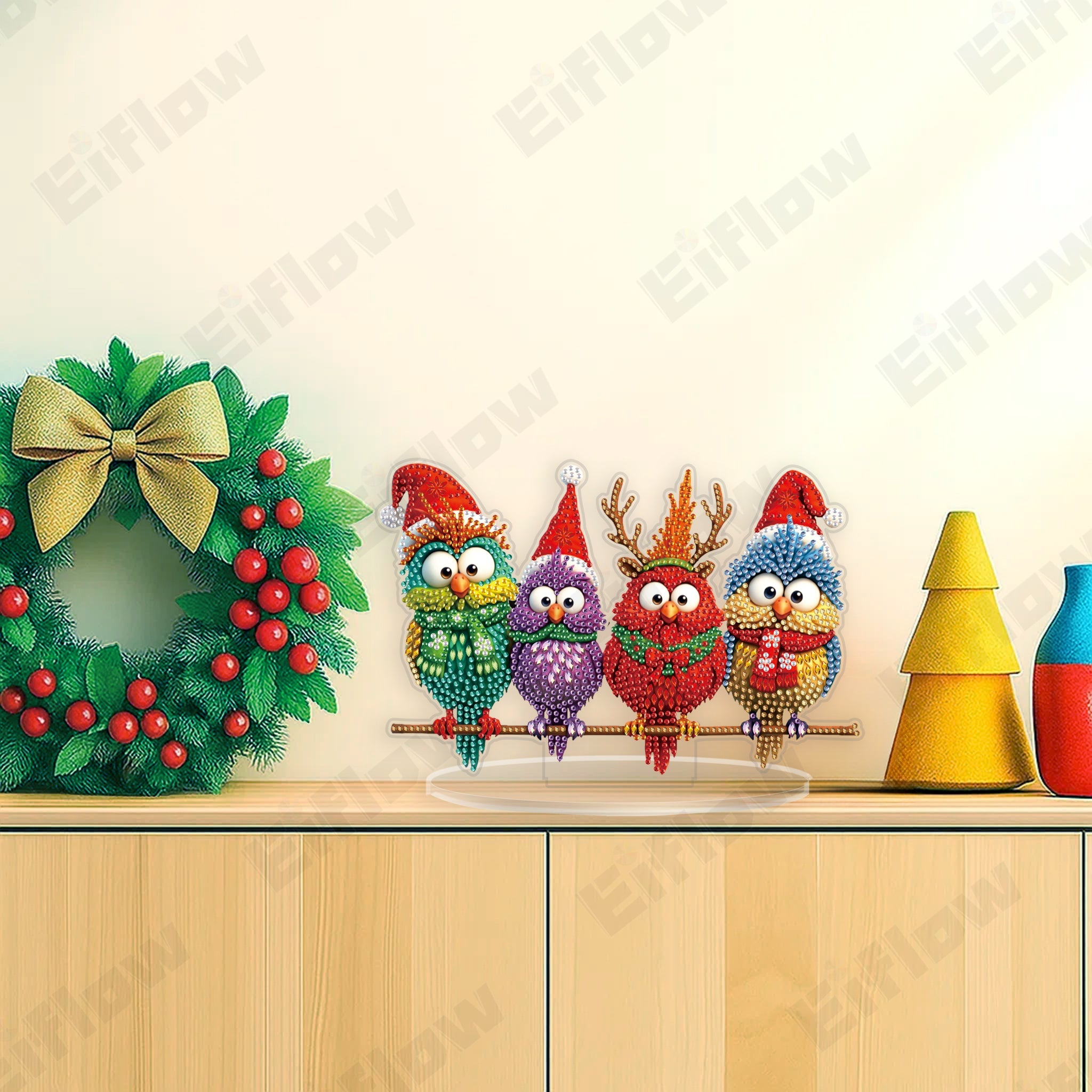 Colorful Christmas Birds