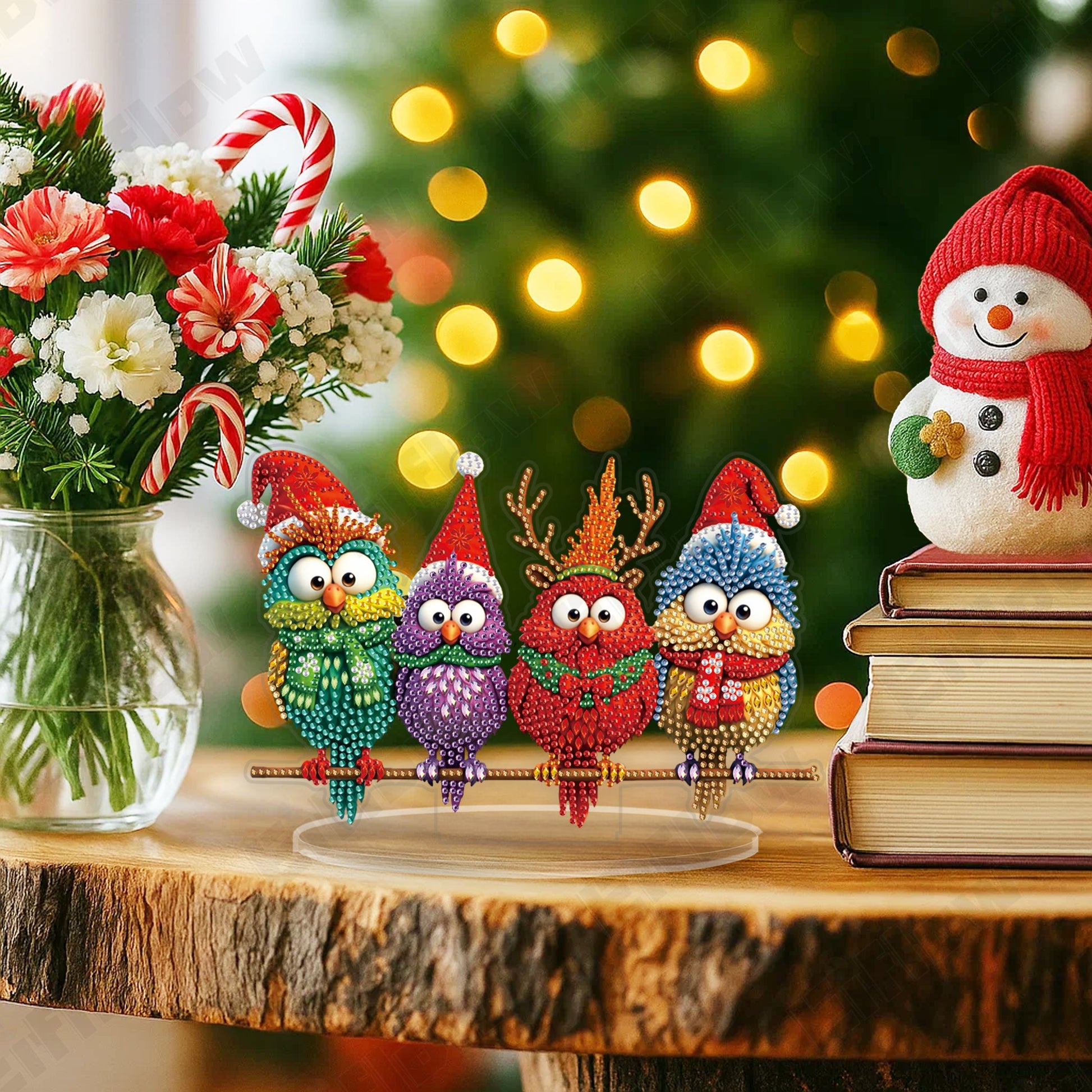 Colorful Christmas Birds - Tabletop