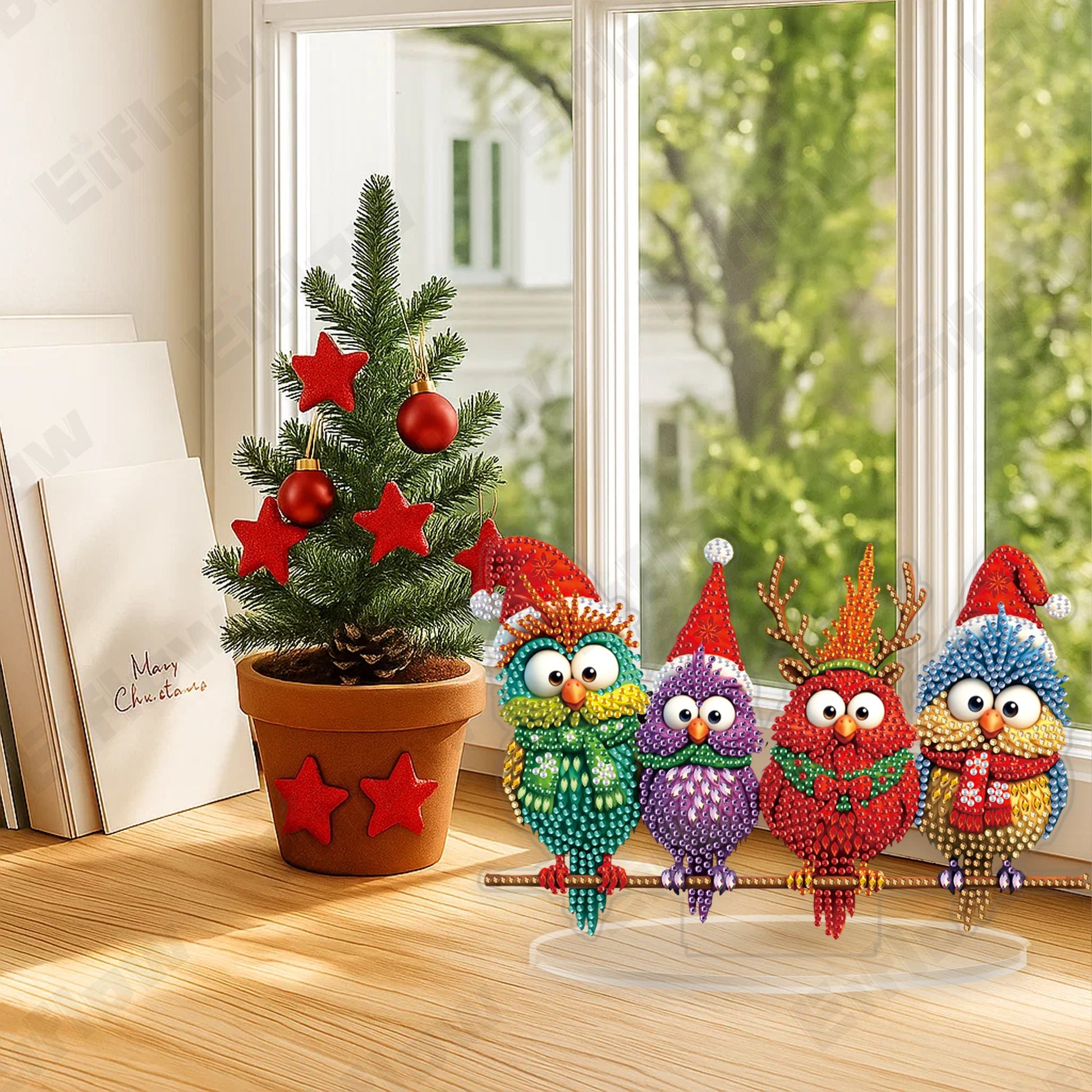 Colorful Christmas Birds - Tabletop