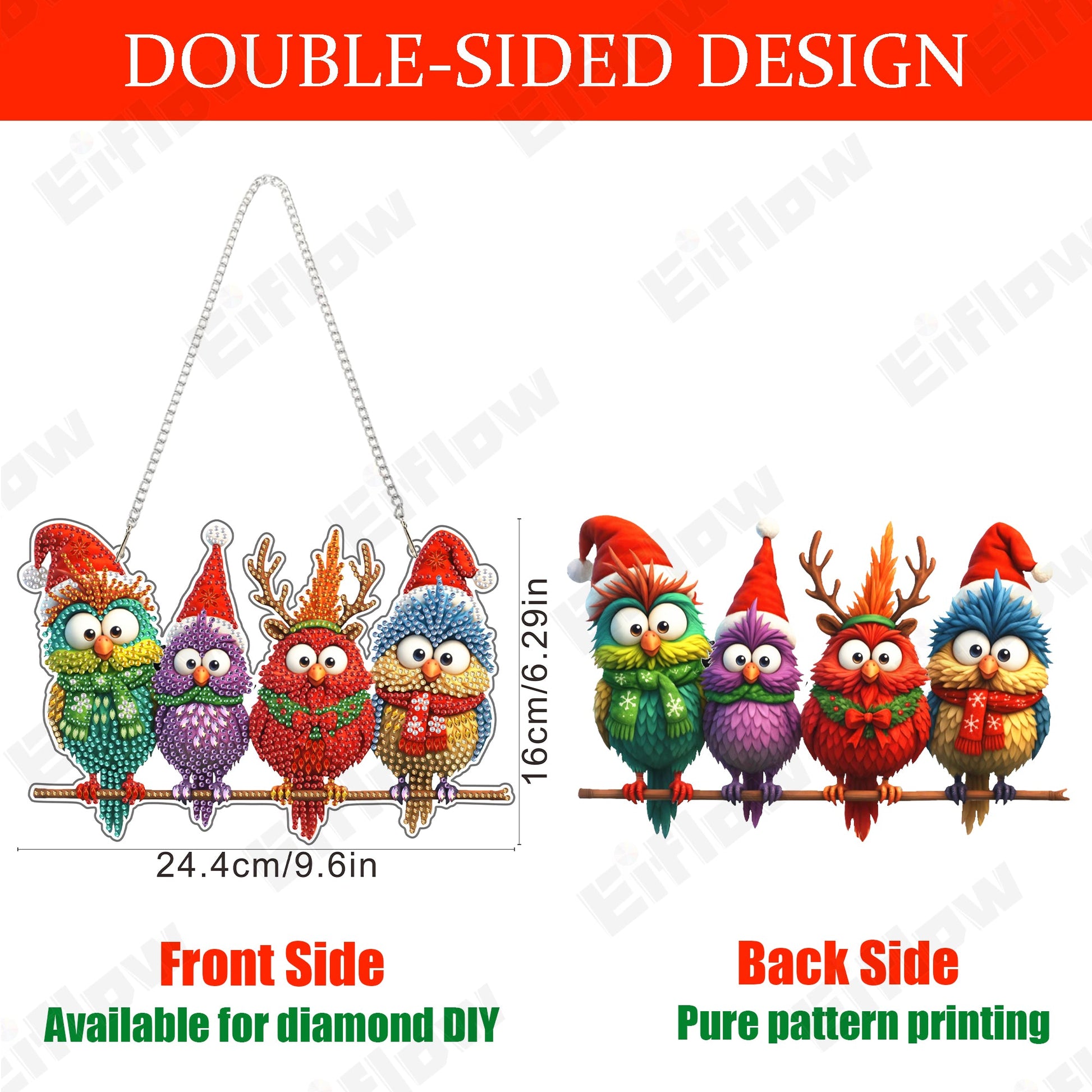 Colorful Christmas Birds - Hanging