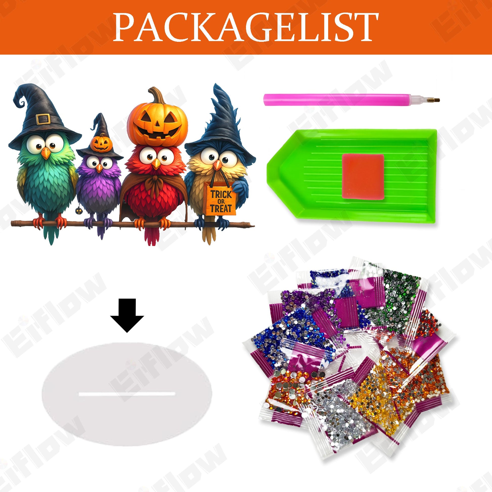 Colorful Halloween Birds - Tabletop