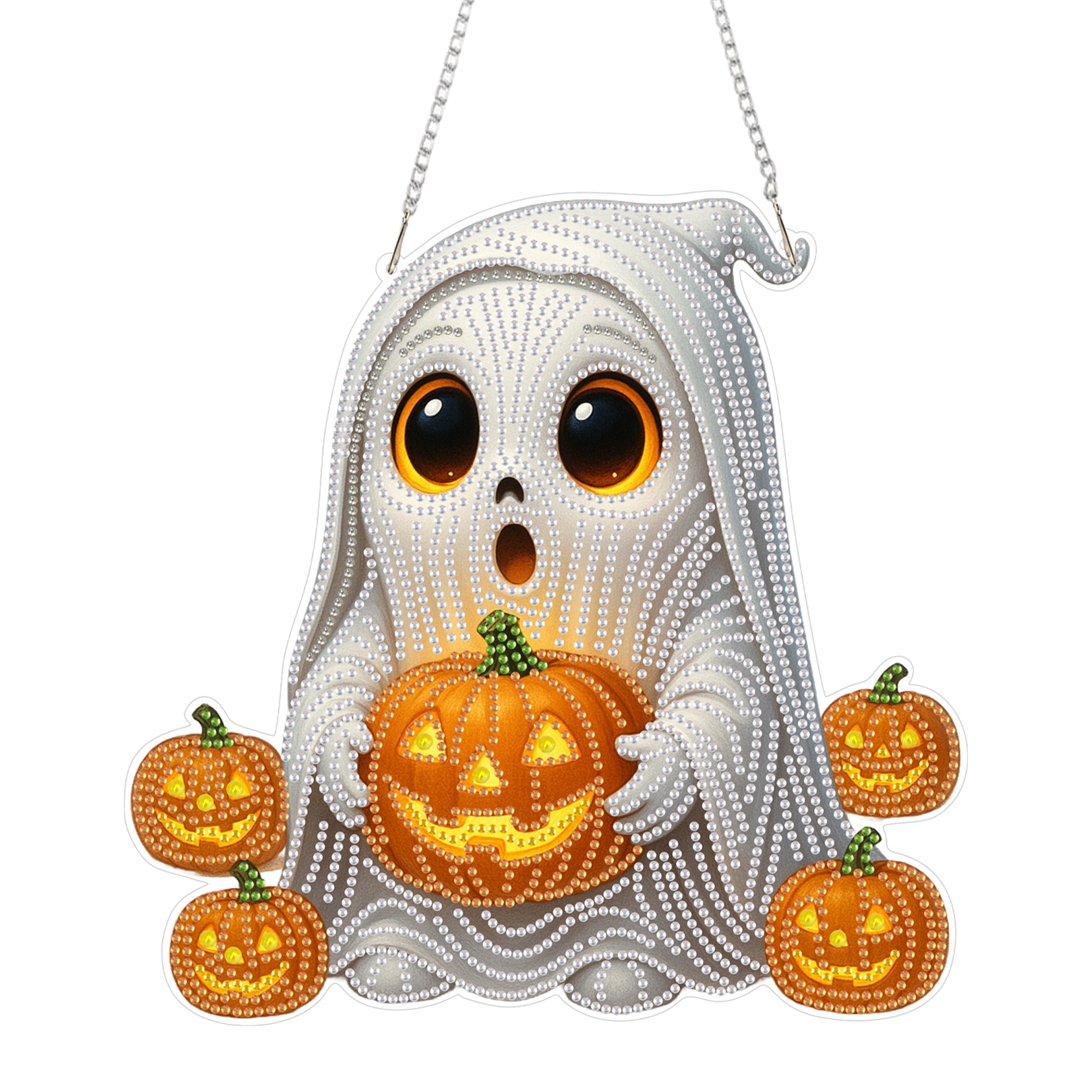 The Ghost Holding A Pumpkin - Hanging