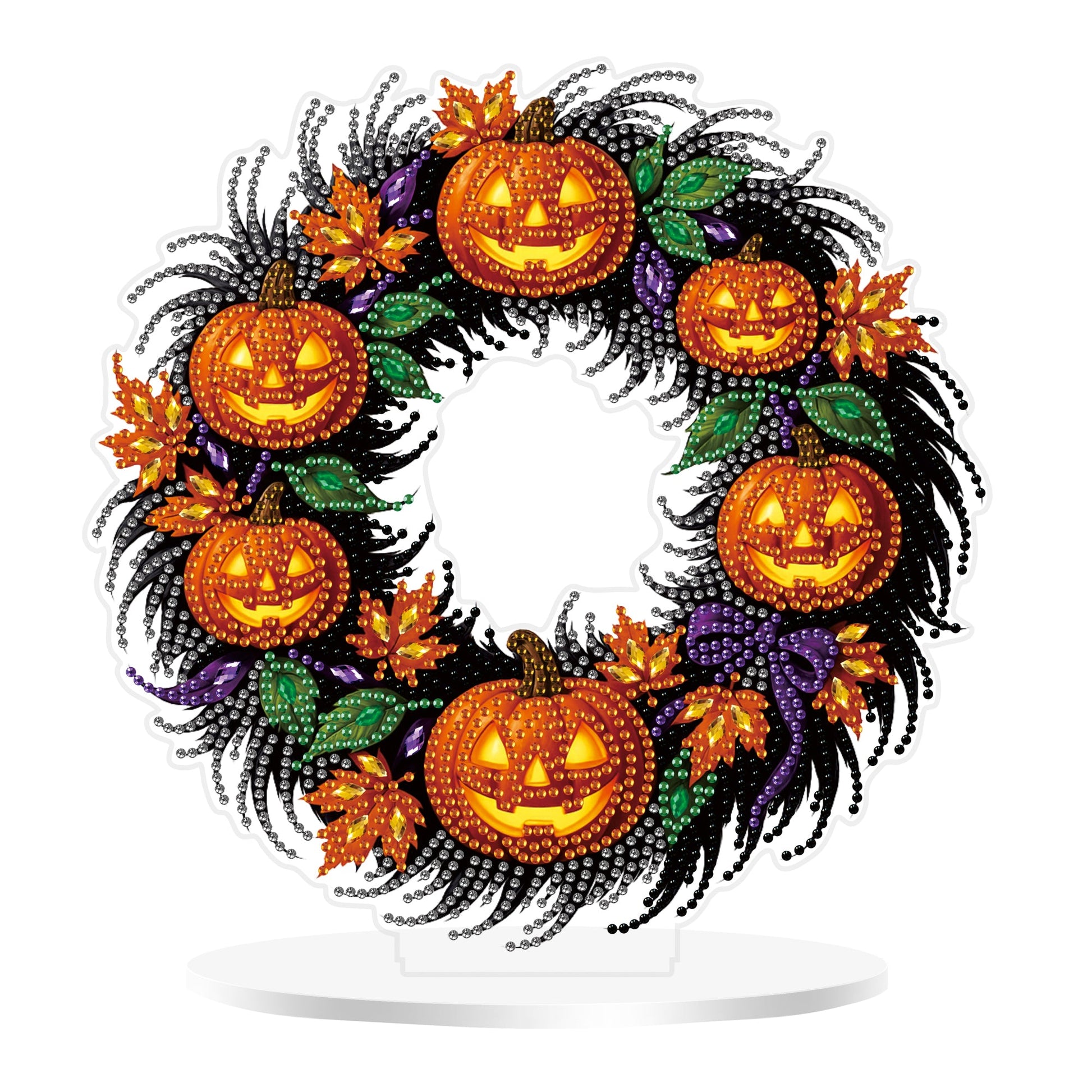 Halloween Pumpkin Wreath - Tabletop