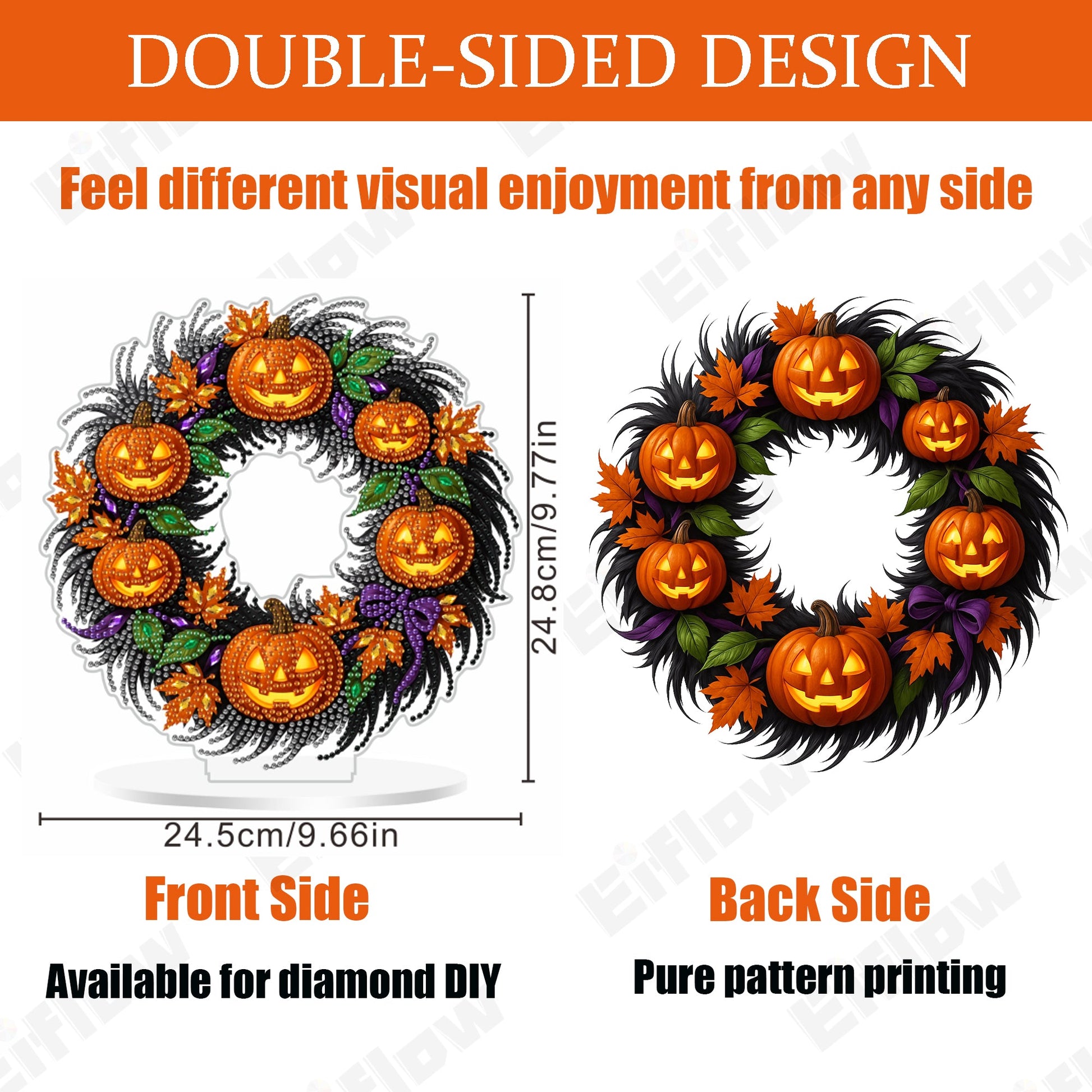 Halloween Pumpkin Wreath - Tabletop
