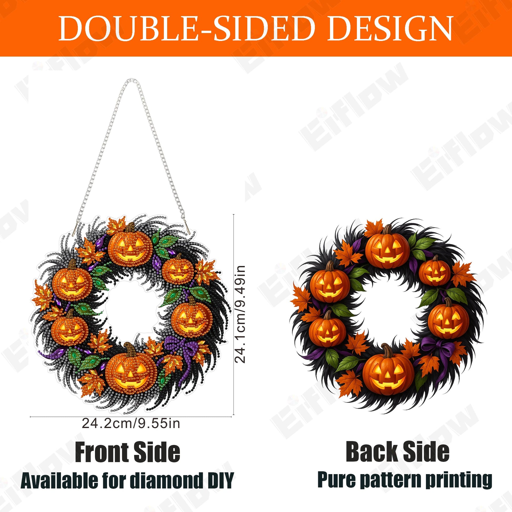 Halloween Pumpkin Wreath - Hanging