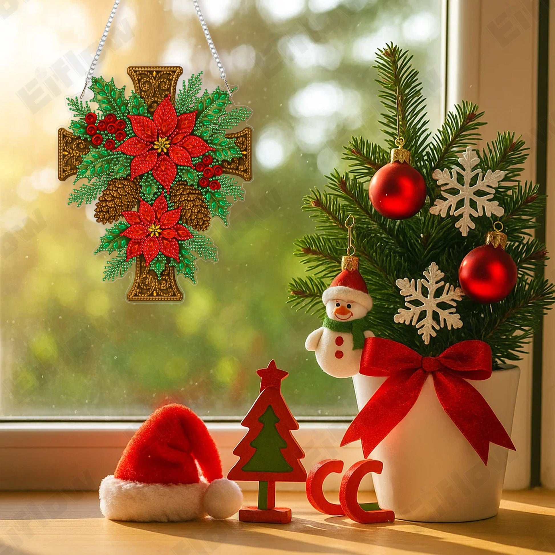 Christmas Cross - Hanging