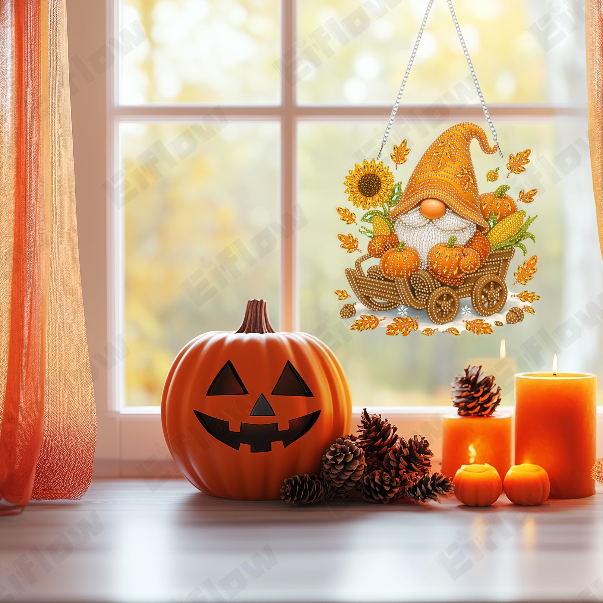 Gnome and Pumpkin - Hanging