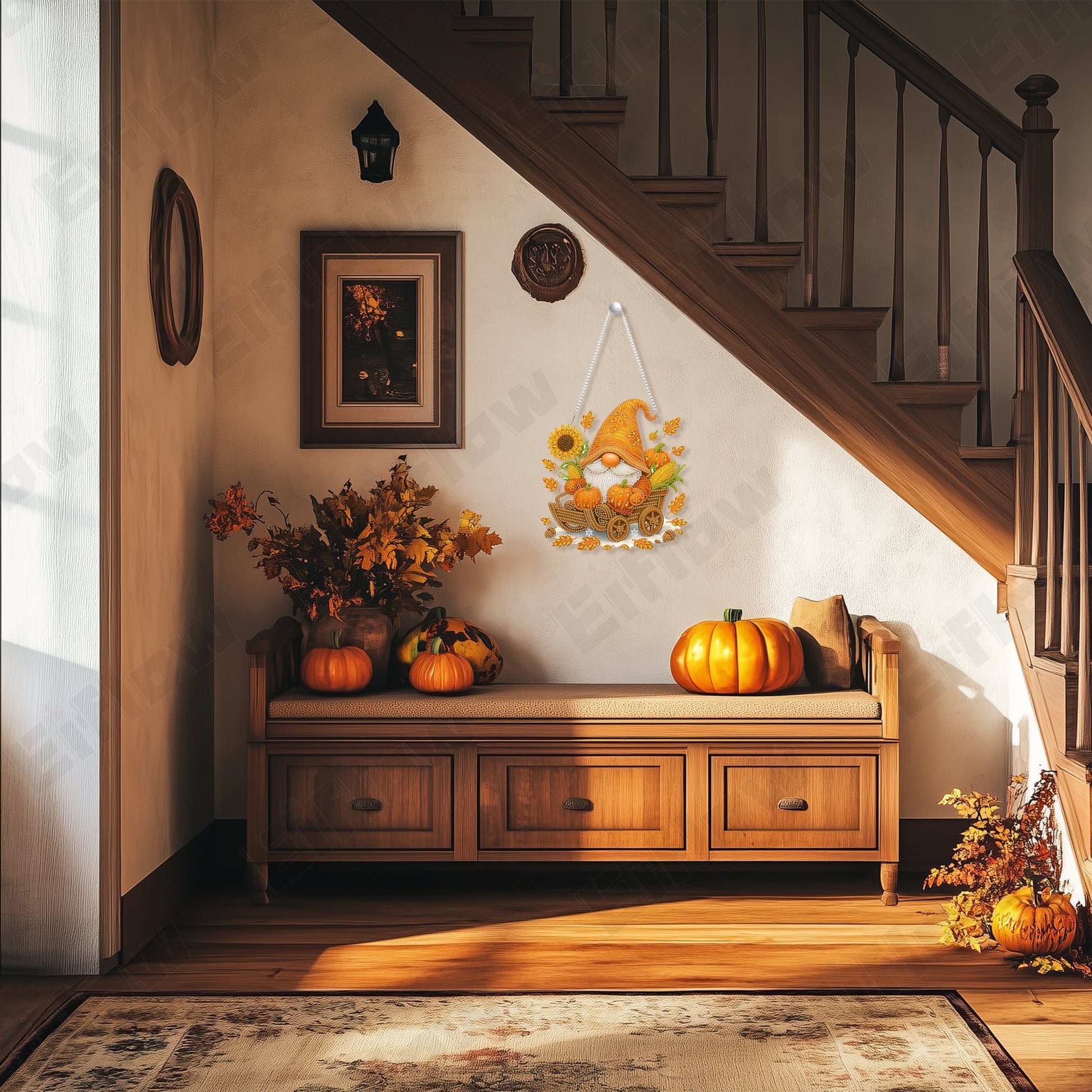 Gnome and Pumpkin - Hanging