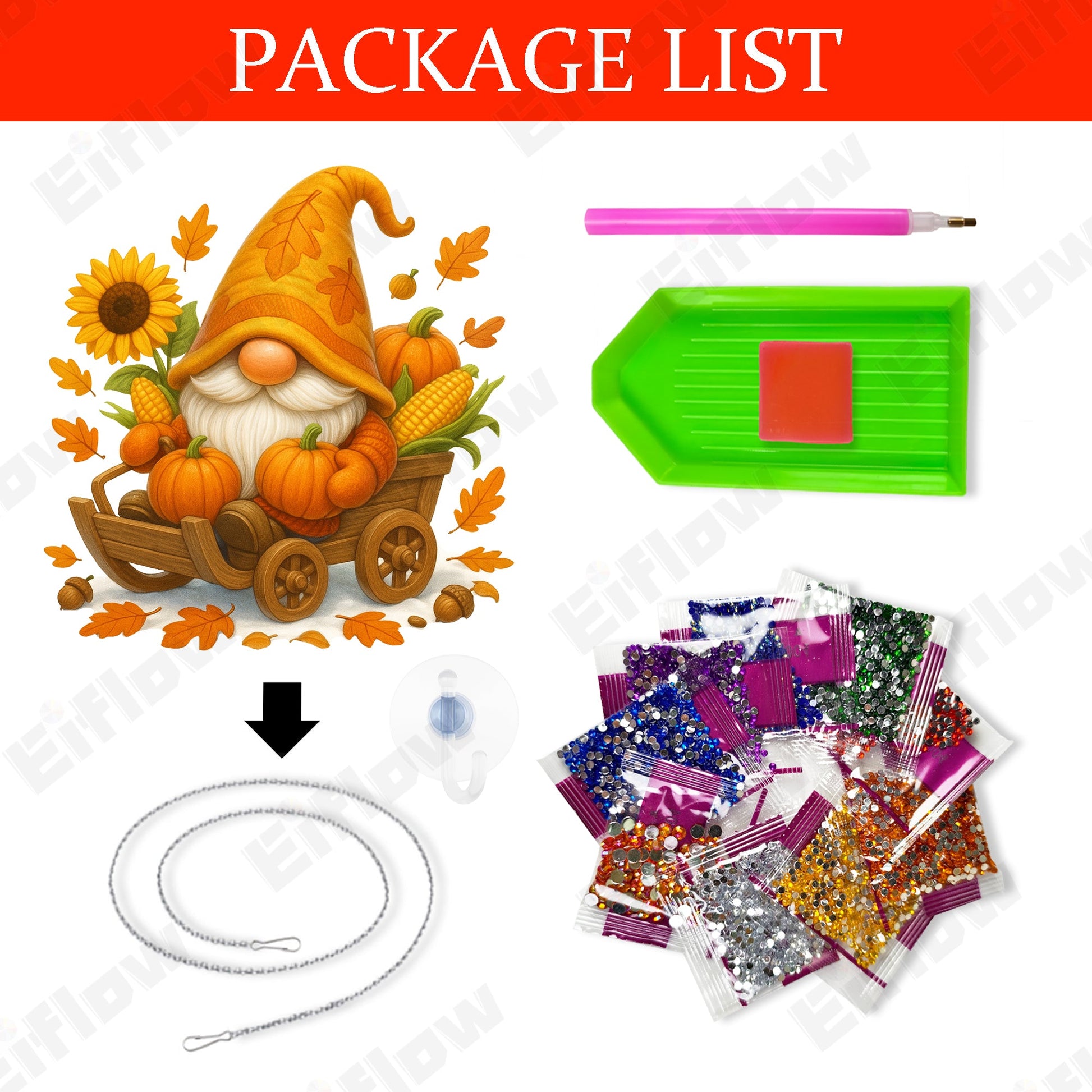 Gnome and Pumpkin - Hanging