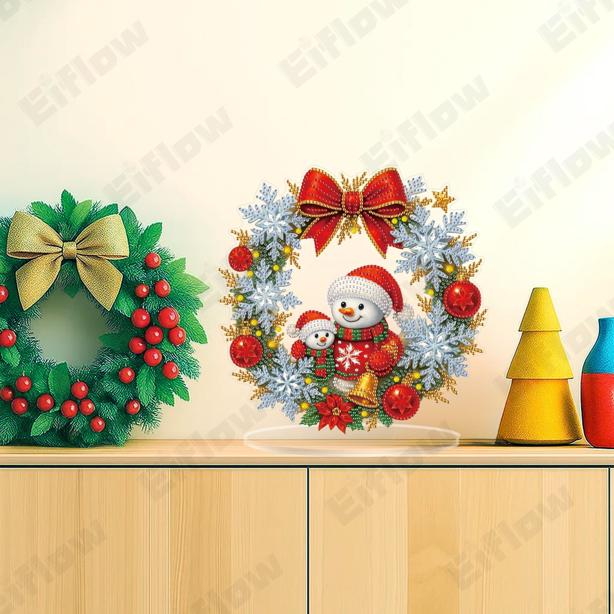 Christmas Snowman Wreath - Tabletop