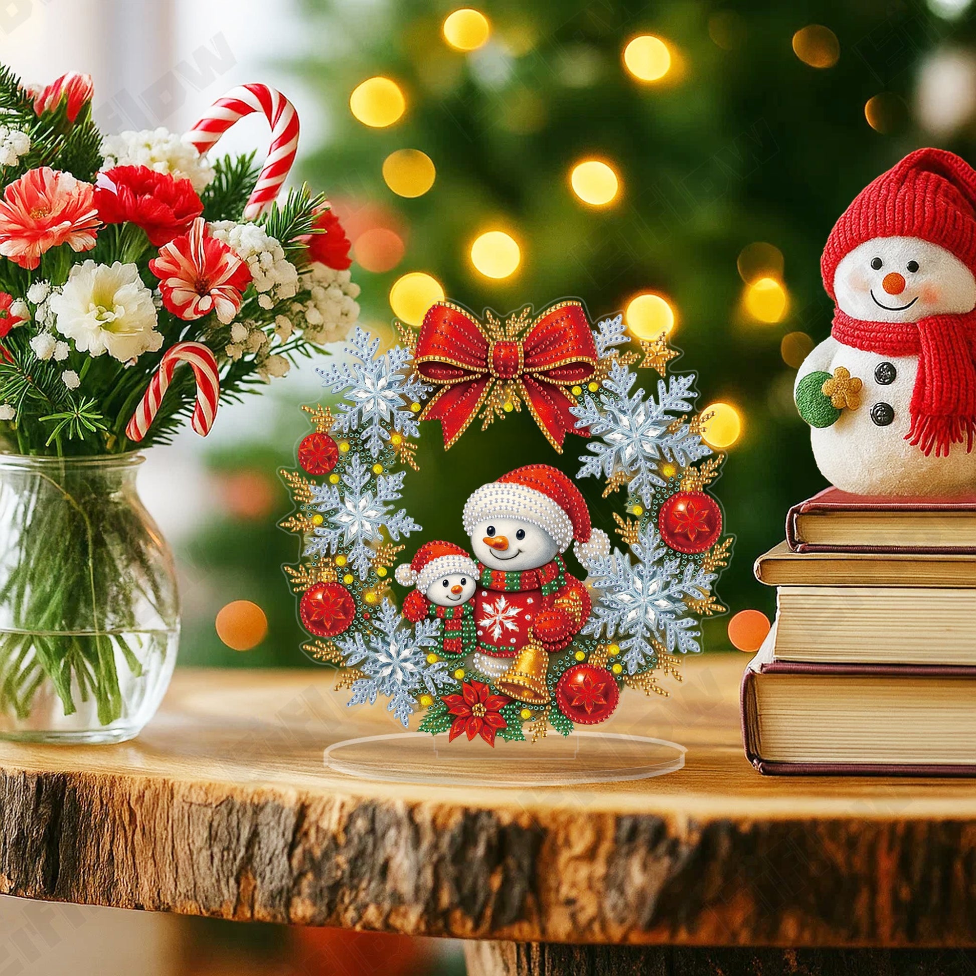 Christmas Snowman Wreath - Tabletop