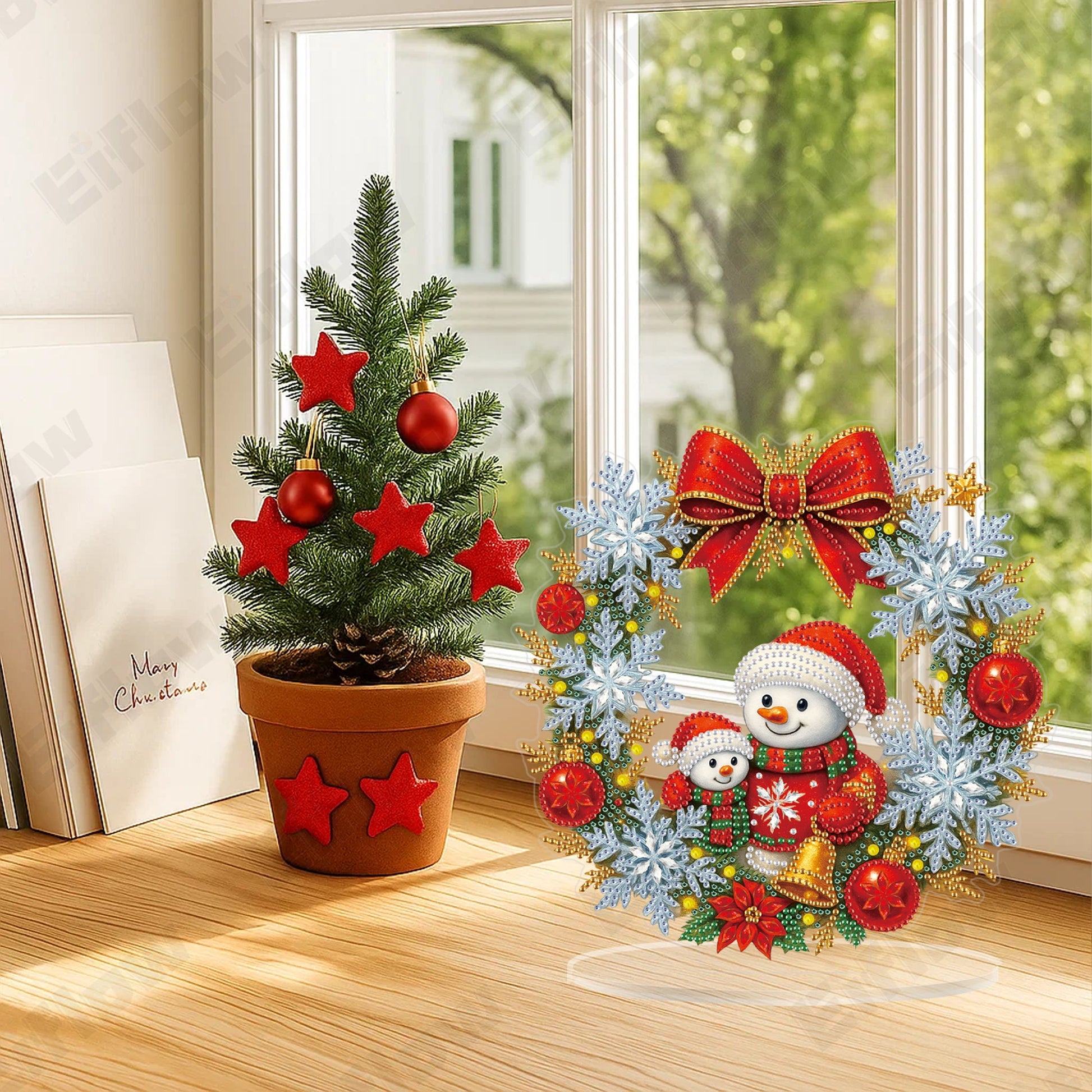 Christmas Snowman Wreath - Tabletop