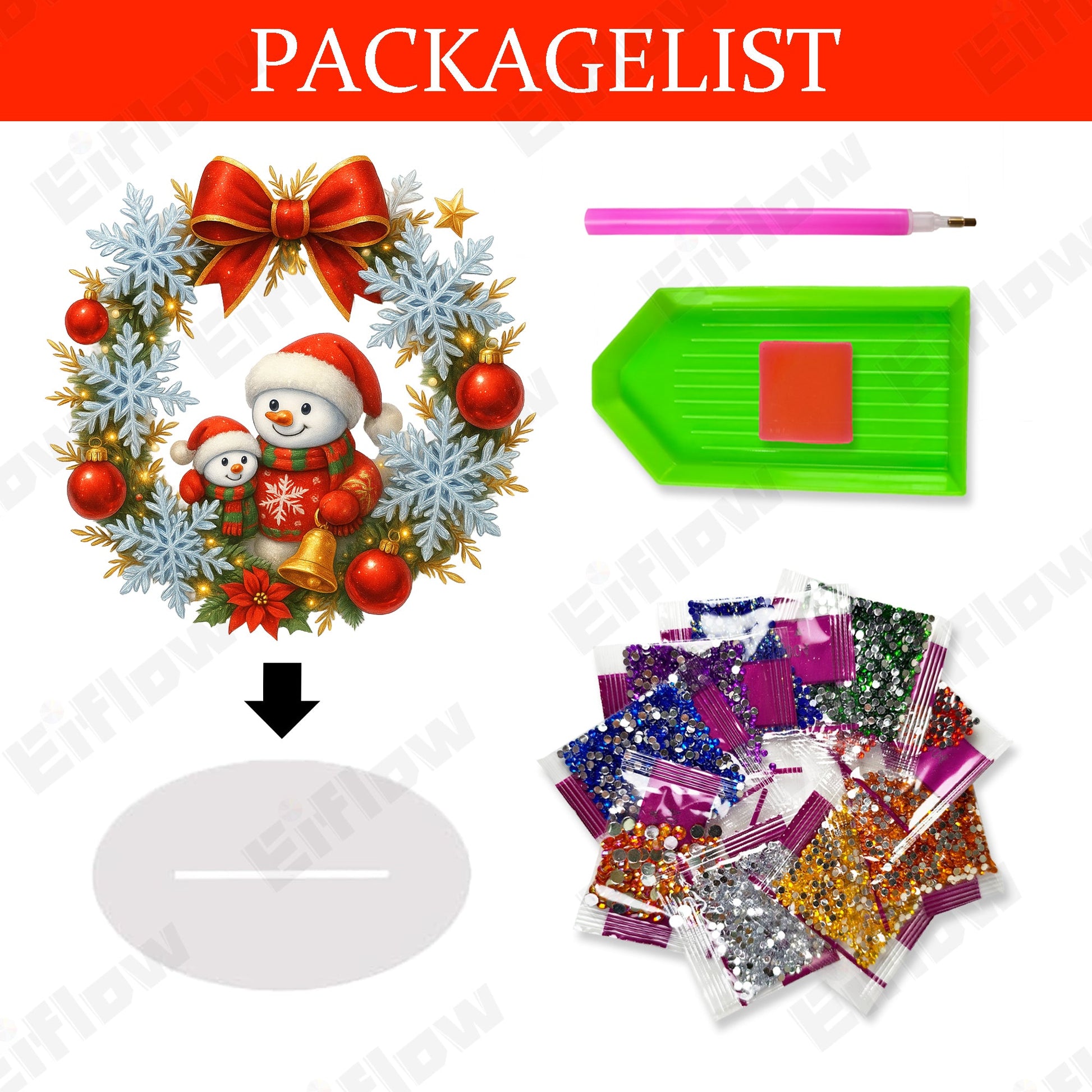 Christmas Snowman Wreath - Tabletop