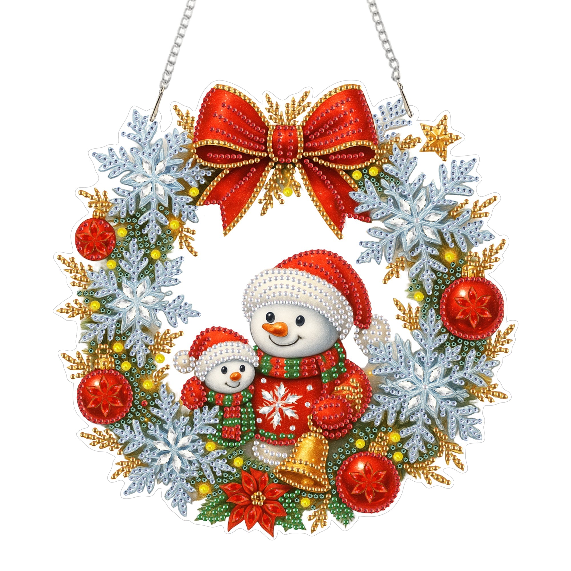 Christmas Snowman Wreath - Hanging