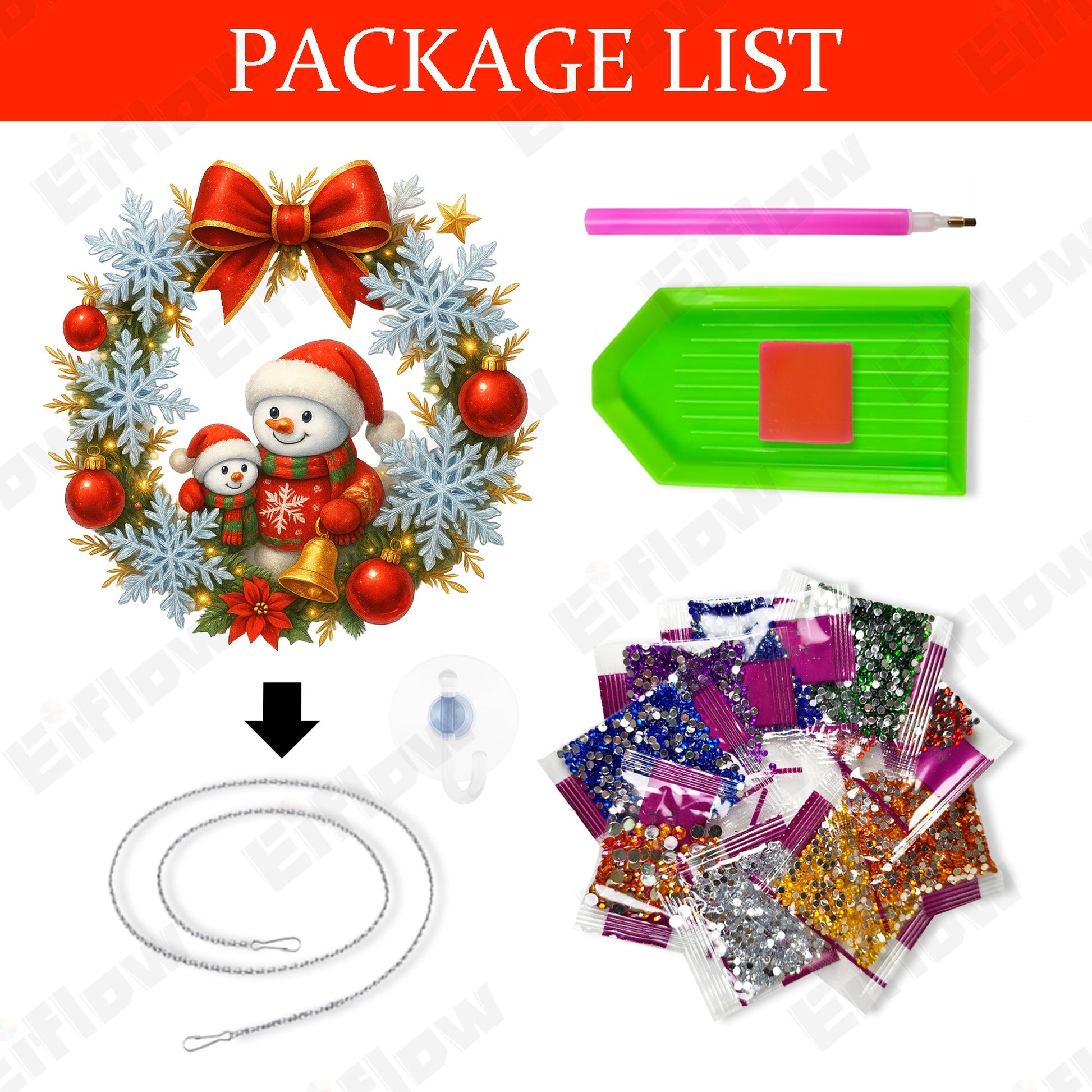 Christmas Snowman Wreath - Hanging