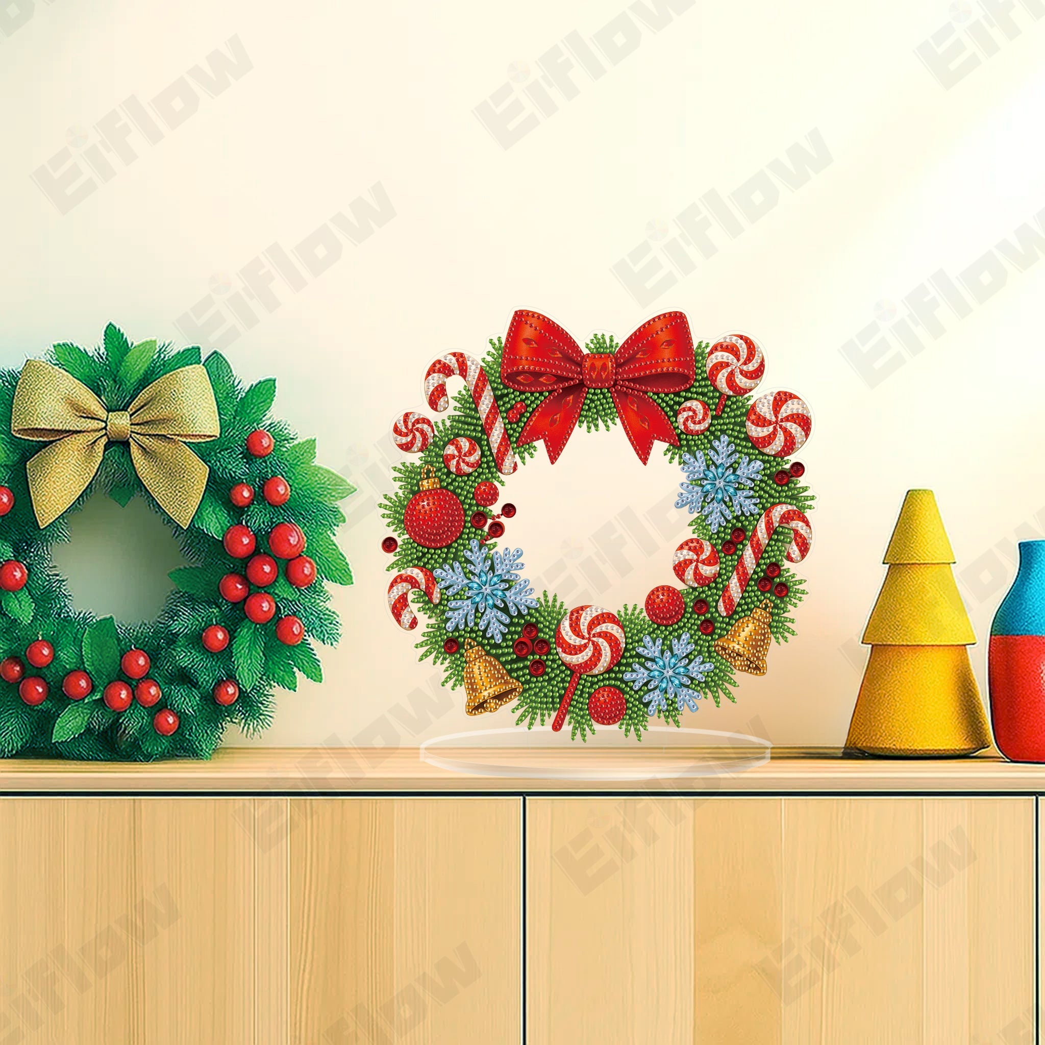 Christmas Candy Wreath - Tabletop