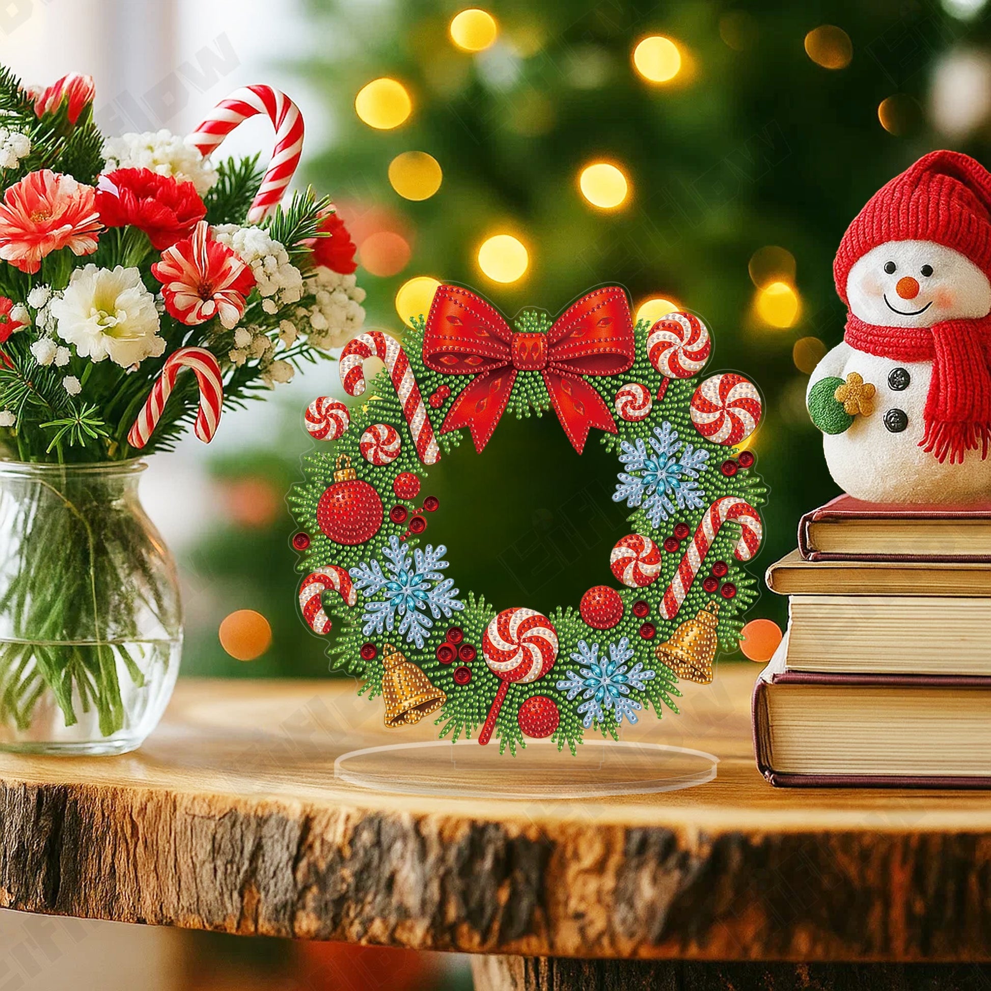 Christmas Candy Wreath - Tabletop