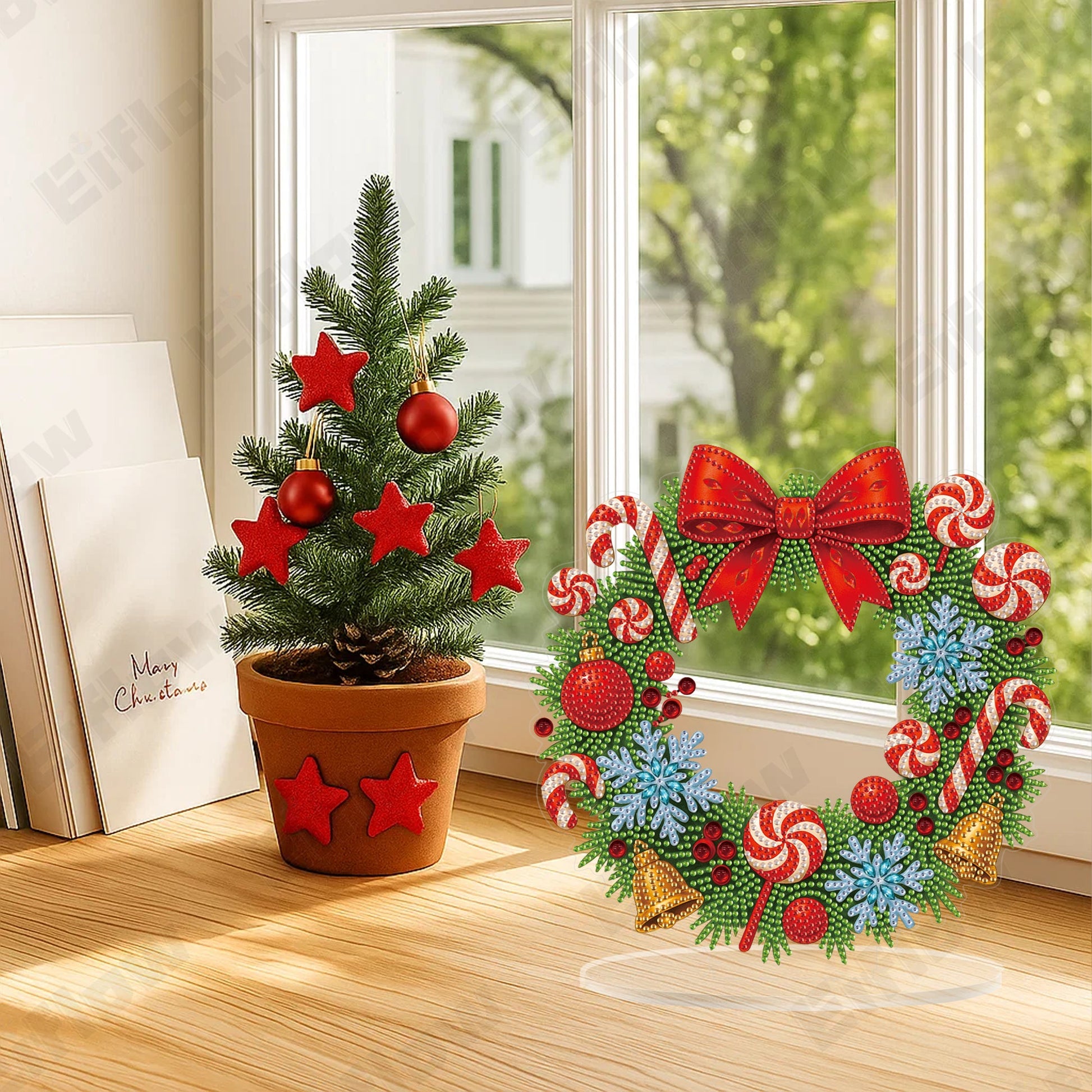 Christmas Candy Wreath - Tabletop