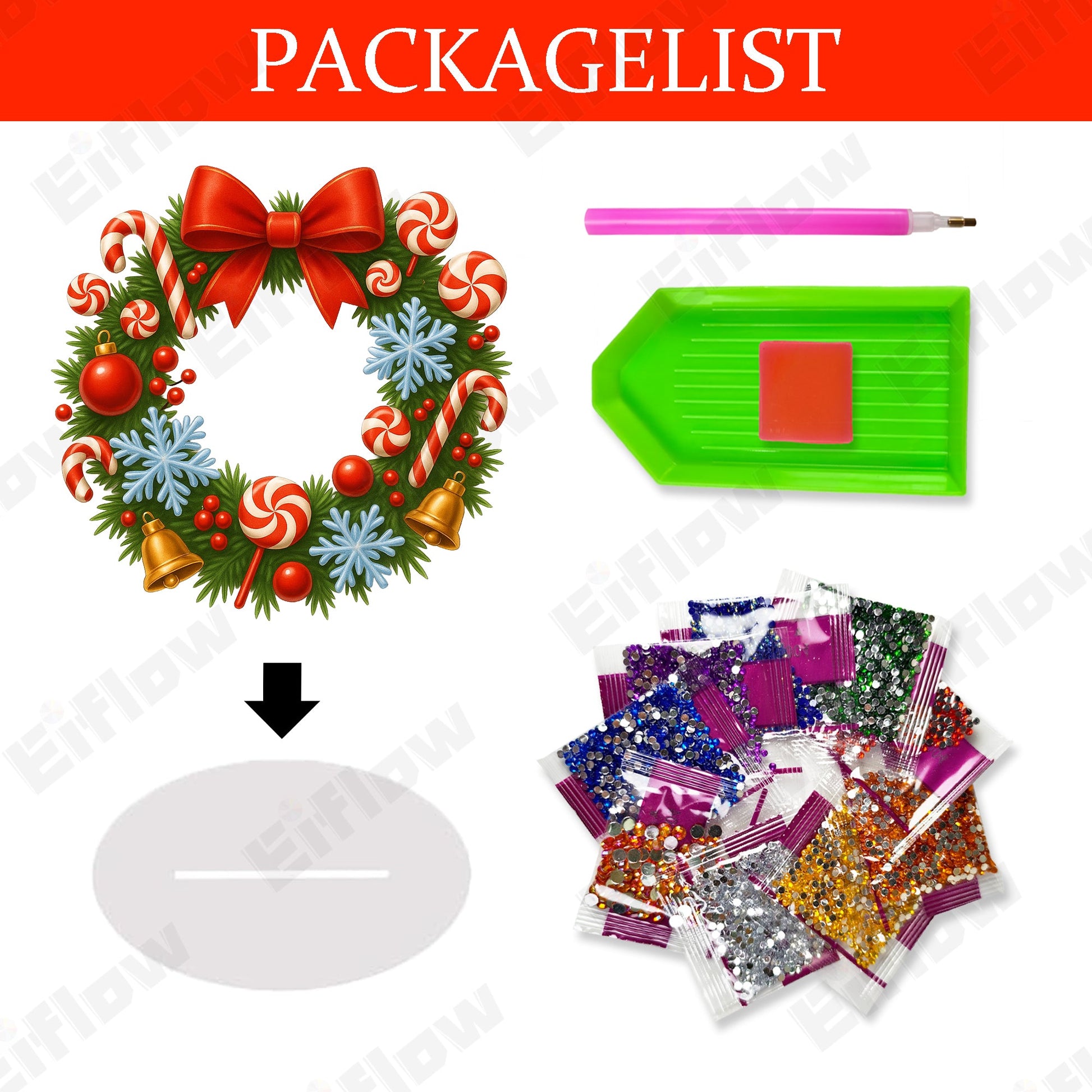 Christmas Candy Wreath - Tabletop