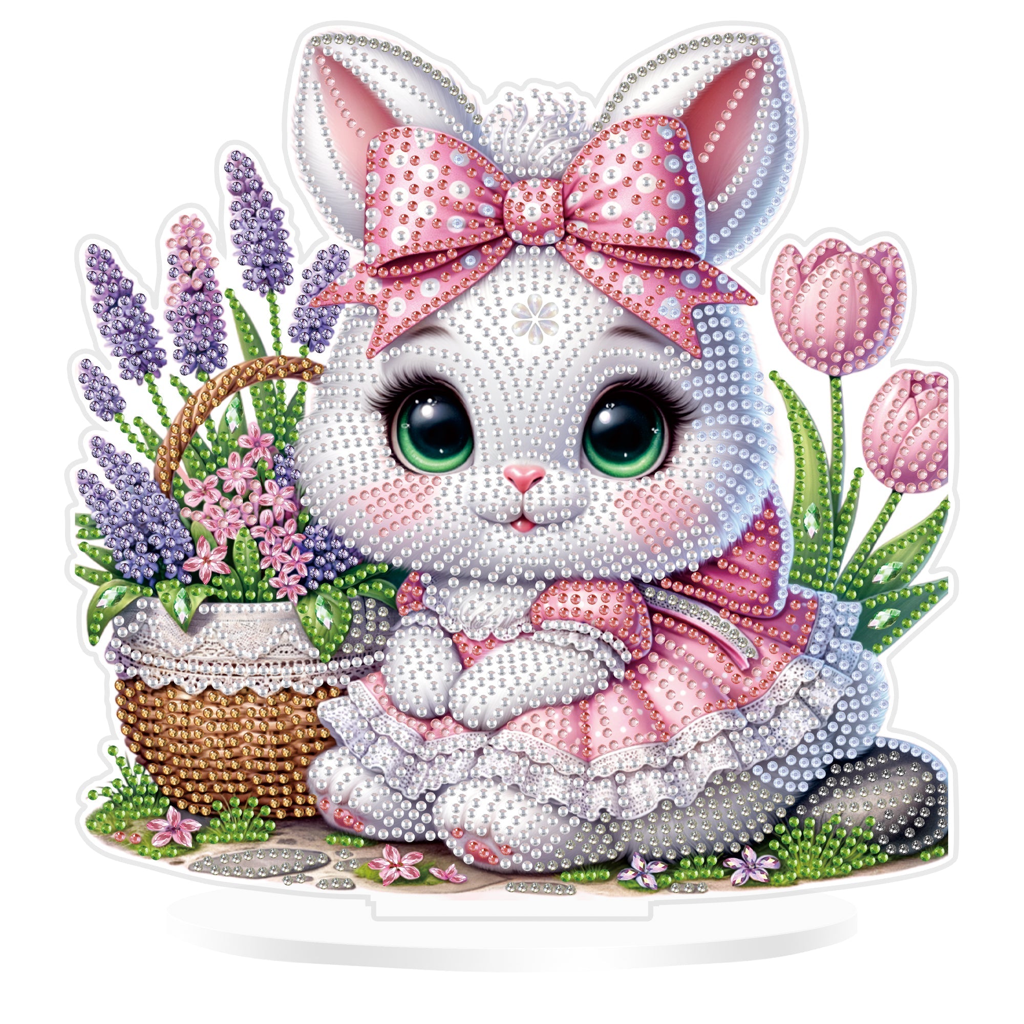 Diamond Dot Rabbit Tabletop Diamond Art Painting Kit, Pink Rabbit – Eiflow