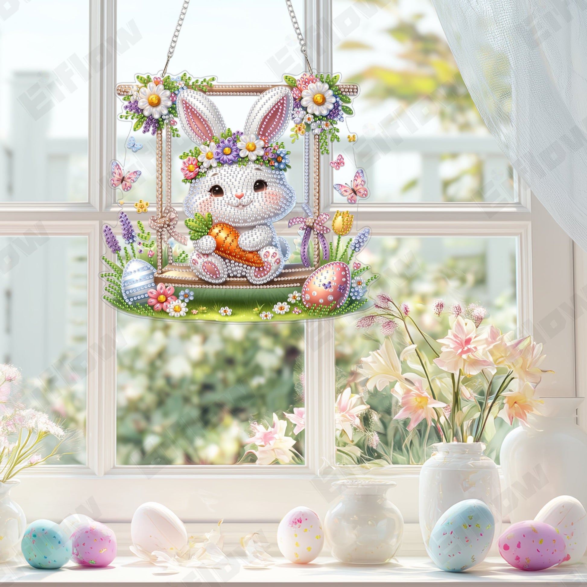 Rabbit Swinging on a Swing